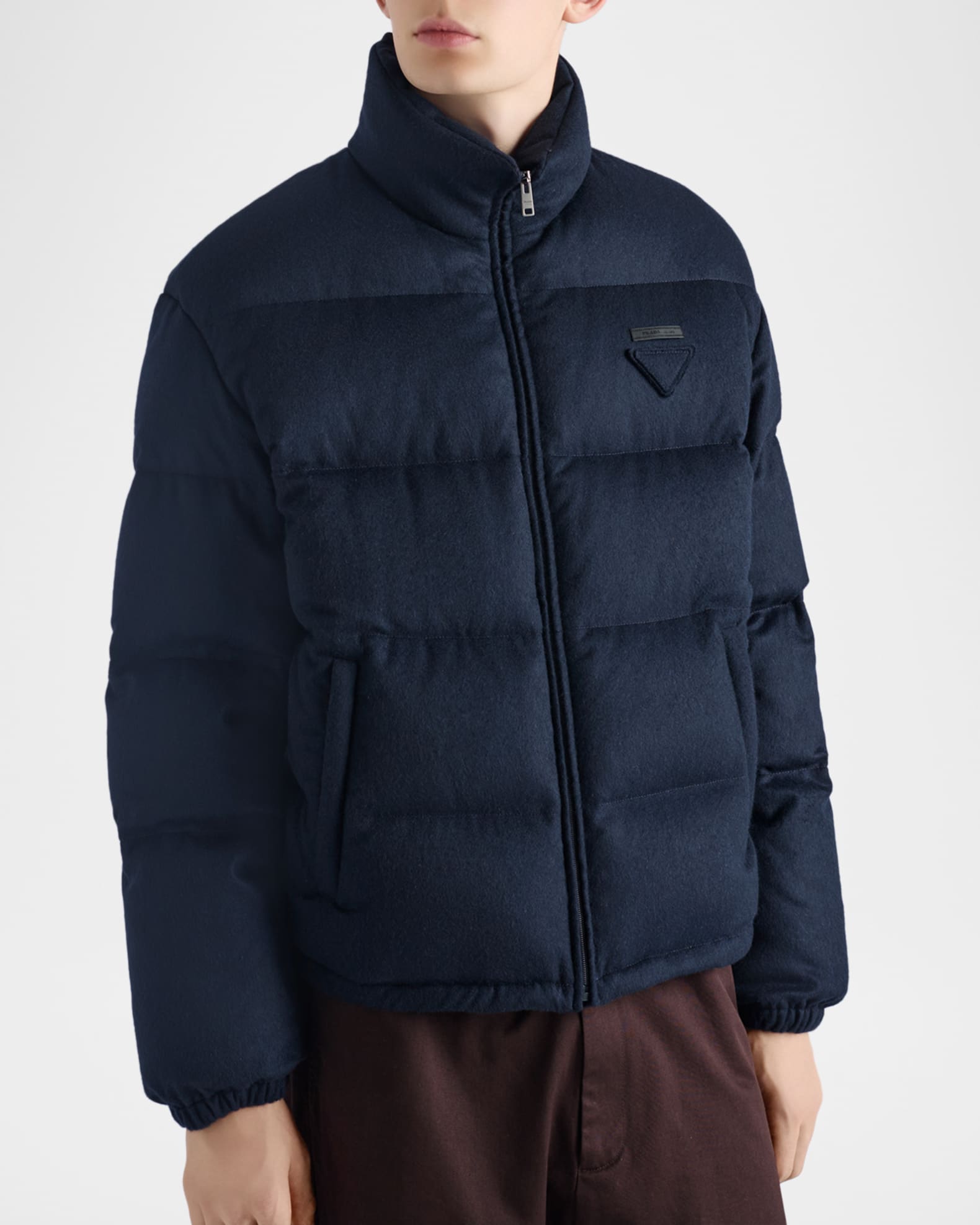 ジャケット PRADA size40 ネイビー Prada Men's Medium-Weight Cashmere Down Jacket | Neiman Marcus