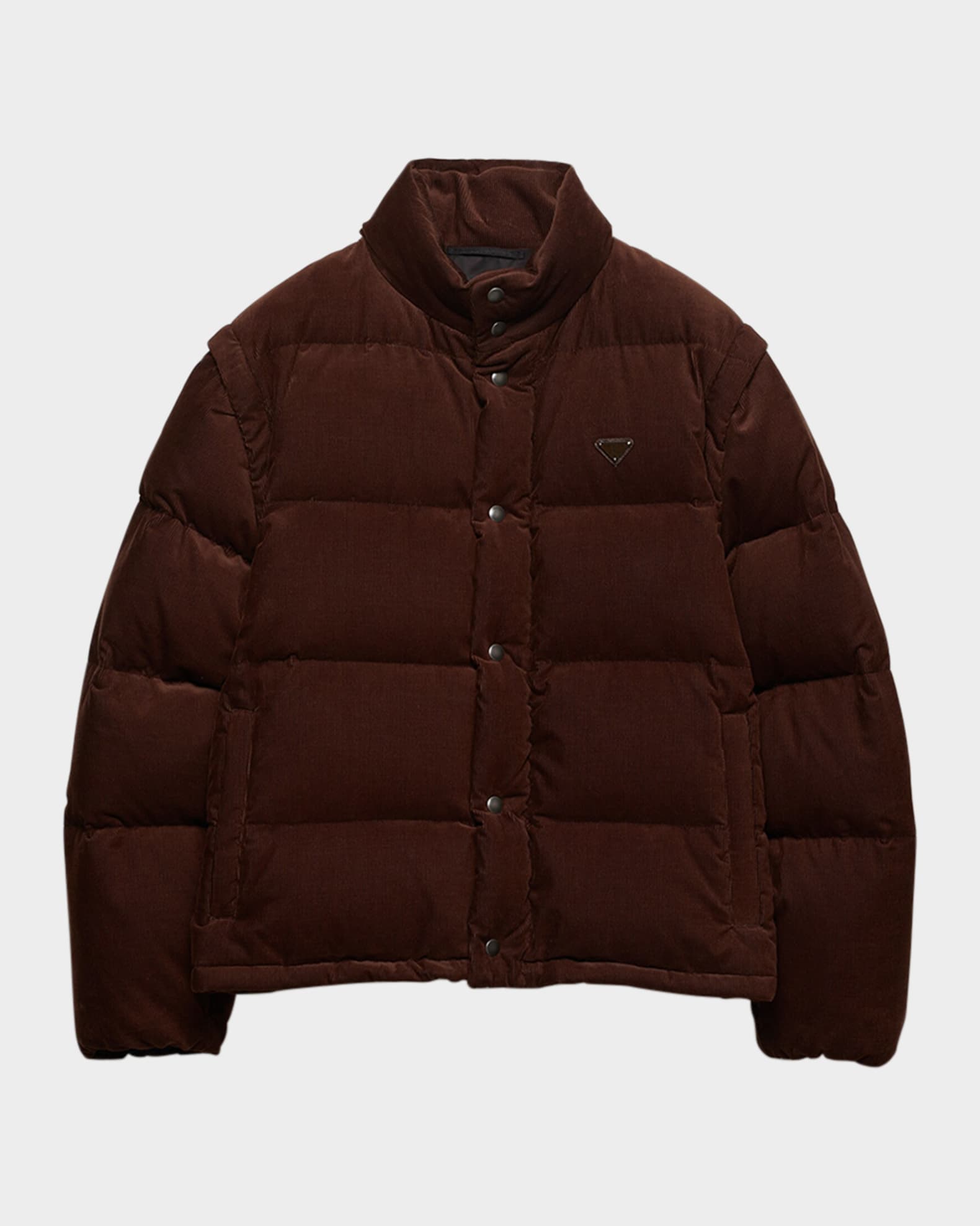 Prada Men's Medium-Weight Corduroy Down Jacket | Neiman Marcus
