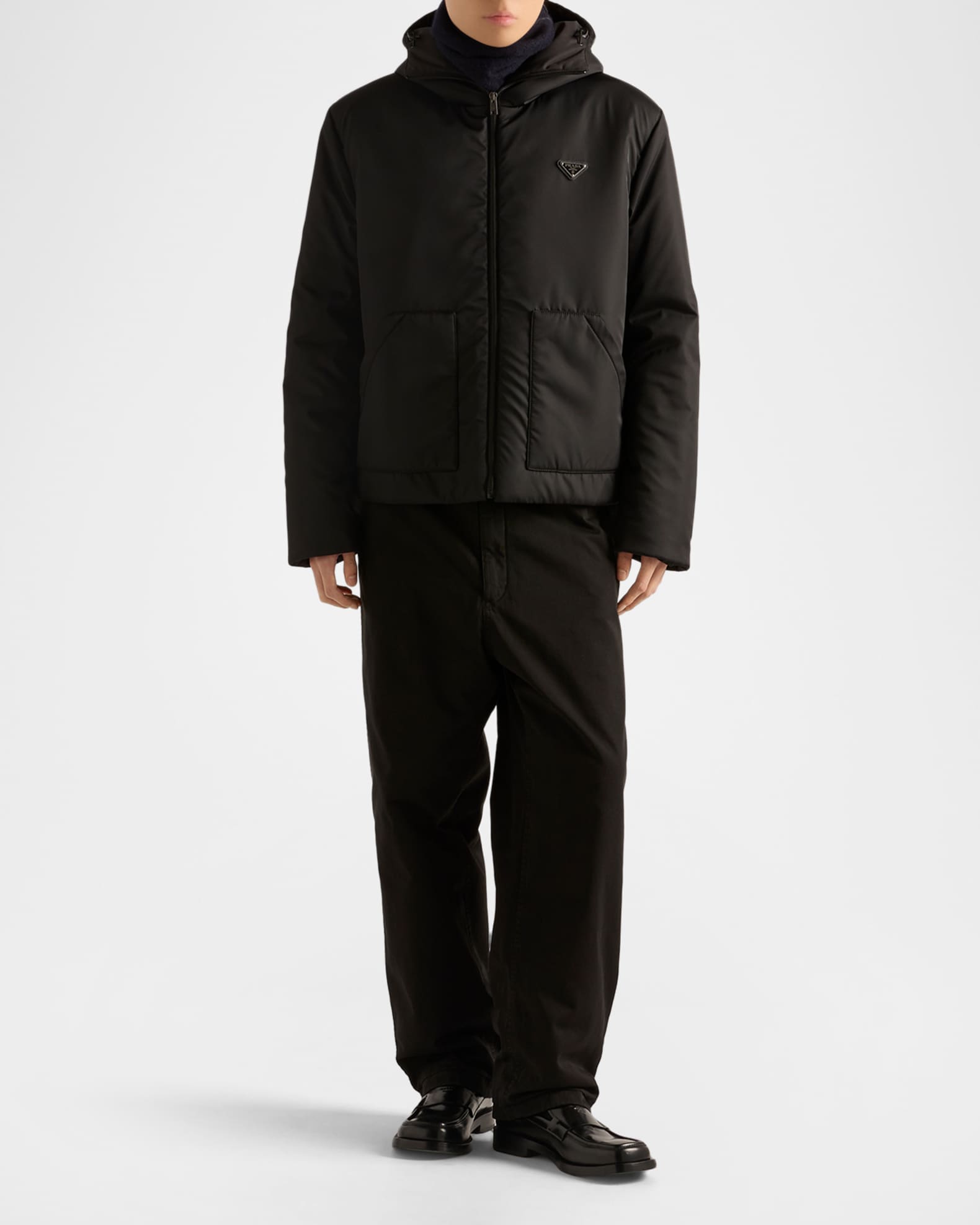 Prada Men's Re-Nylon Hooded Jacket | Neiman Marcus