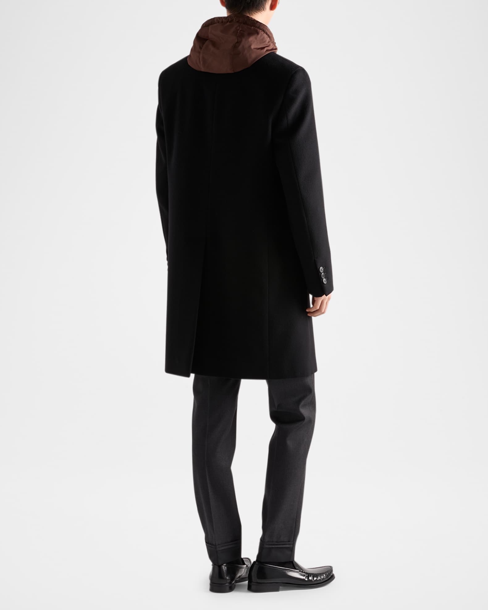 Prada Men's Single-Breasted Wool-Cashmere Coat | Neiman Marcus