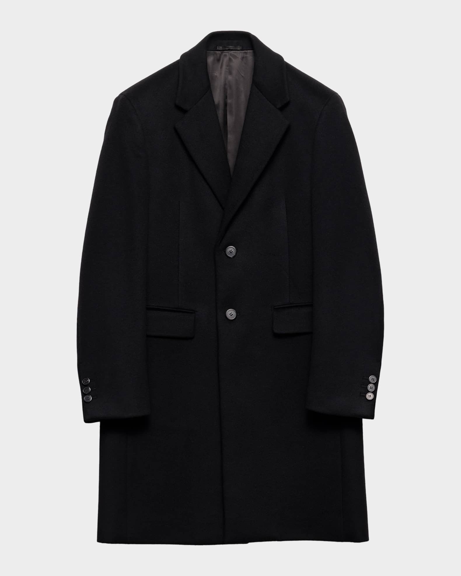 Prada Men's Single-Breasted Wool-Cashmere Coat | Neiman Marcus