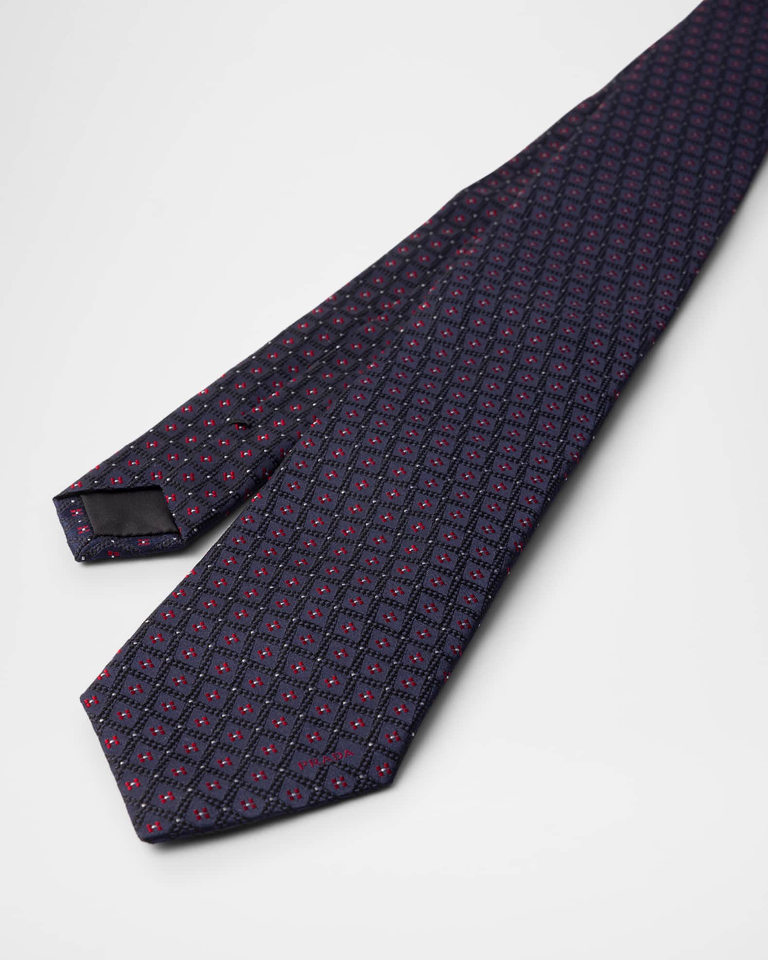 Prada Men's Textured Silk Geometric Tie | Neiman Marcus