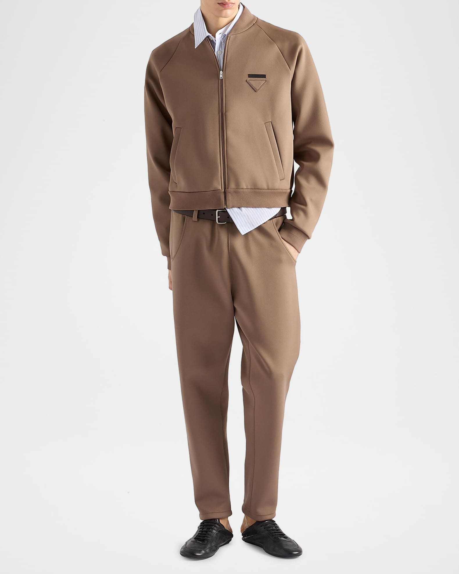 Prada Men's Technical Fleece Blouson Jacket | Neiman Marcus