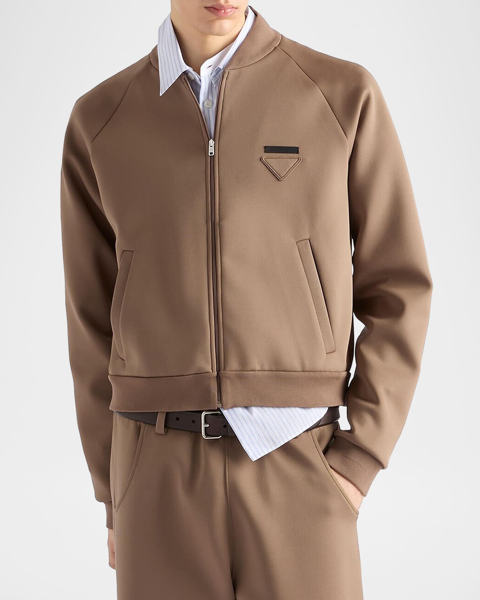 Prada Men's Technical Fleece Blouson Jacket | Neiman Marcus