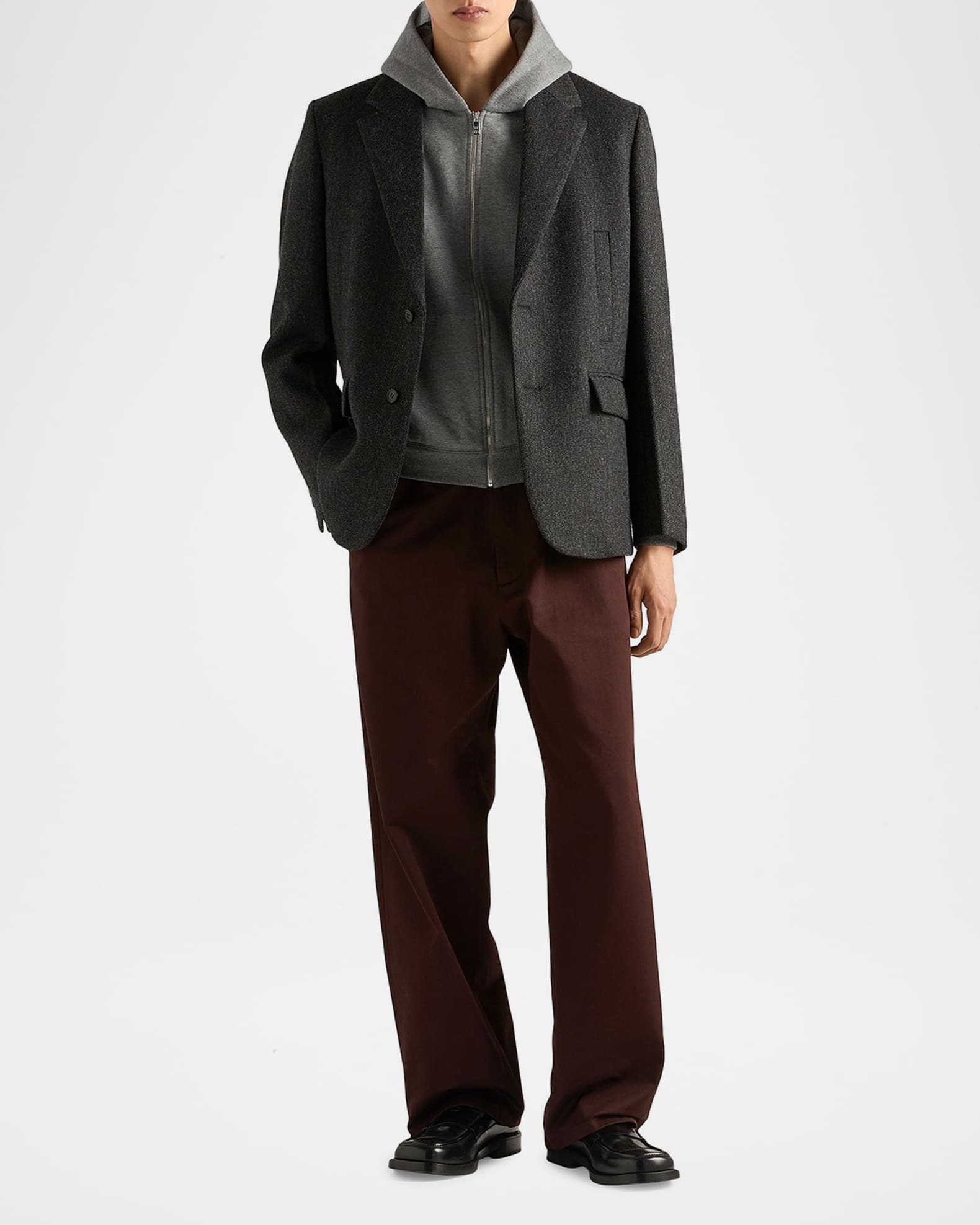 ◎美品◎PRADA フーディニット Mサイズ ブラック Prada Cashmere Knitted zip-up Hoodie | Black | FARFETCH