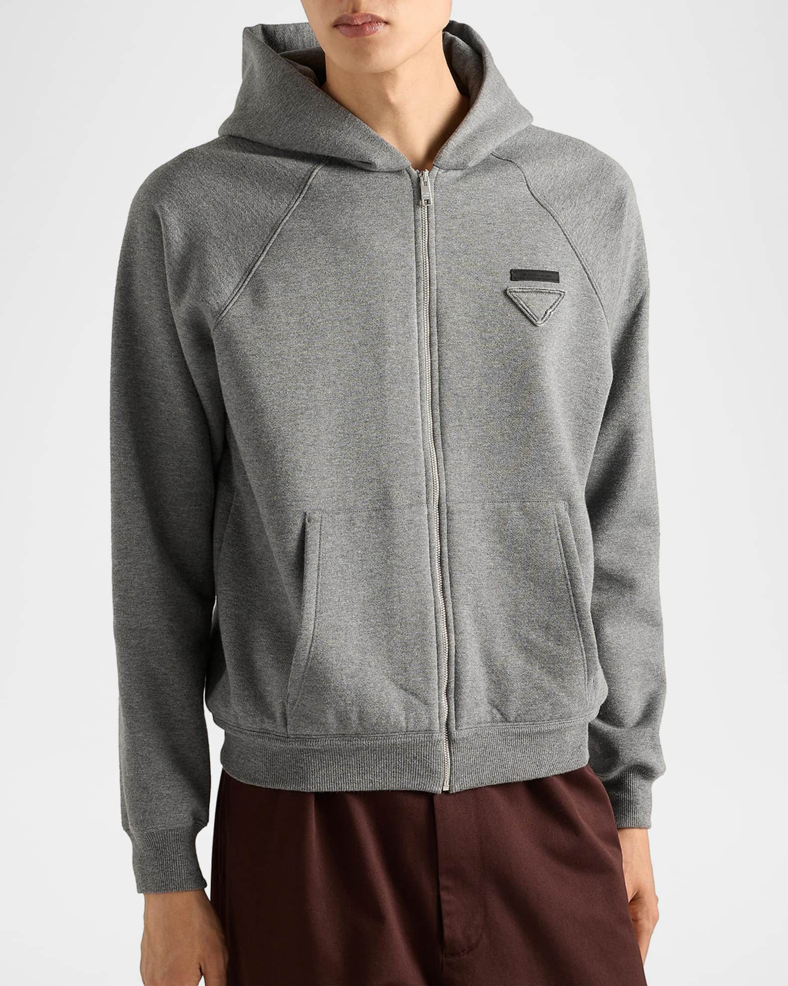 Prada Men's Cashmere Zip Hoodie | Neiman Marcus