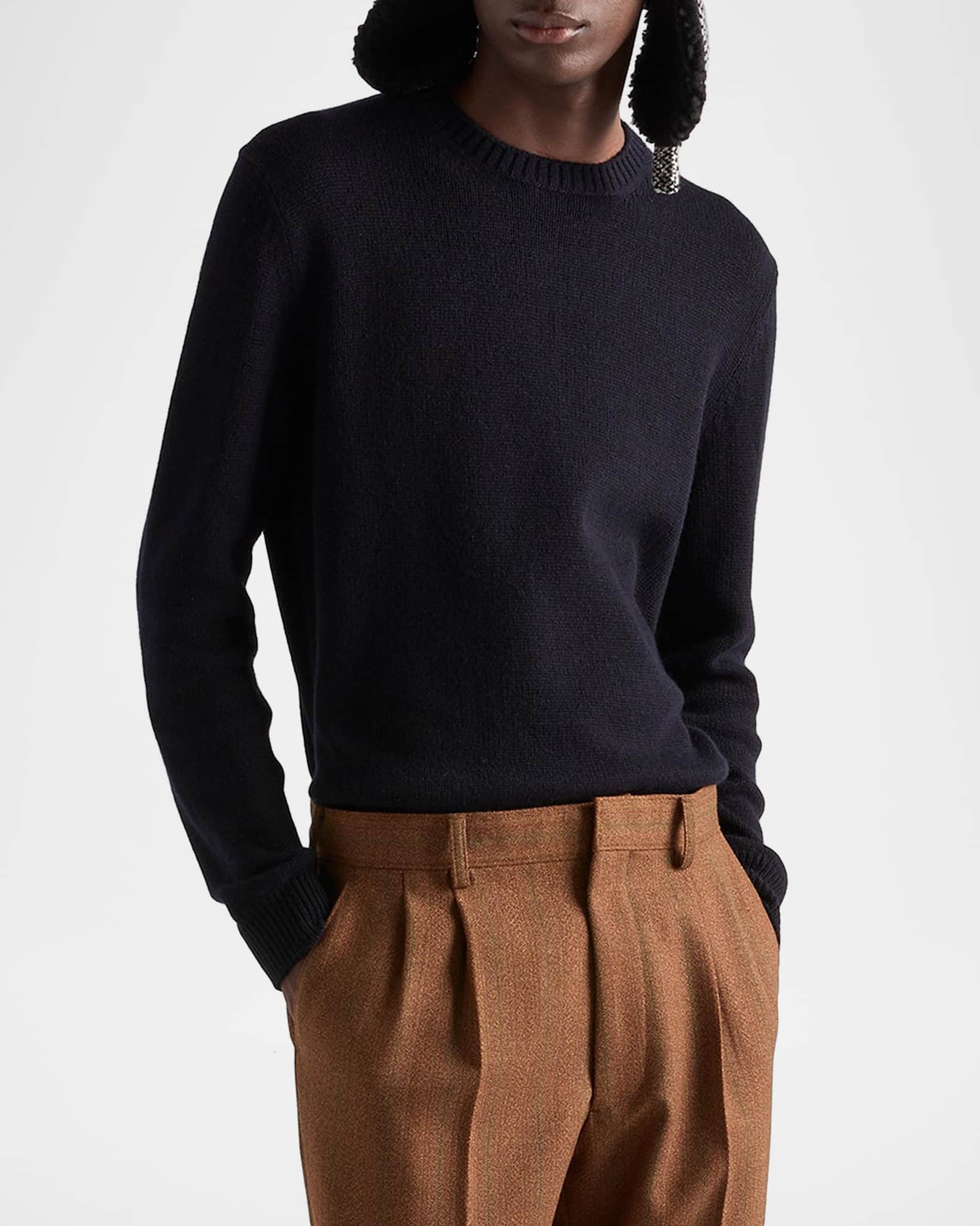Prada Men's Cashmere Crewneck Sweater | Neiman Marcus
