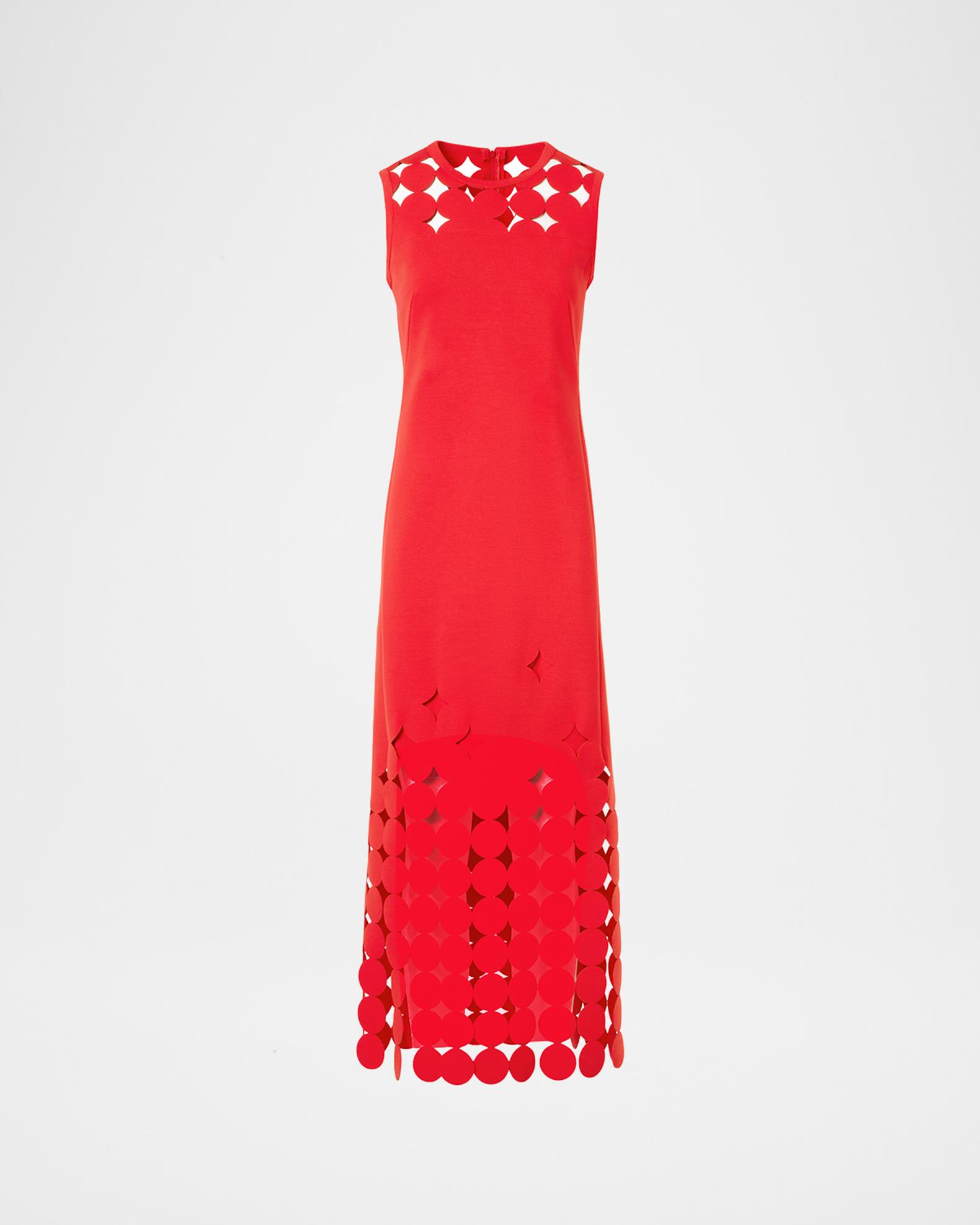 Akris punto Dot Cut-Out Jersey Sleeveless Midi Dress | Neiman Marcus