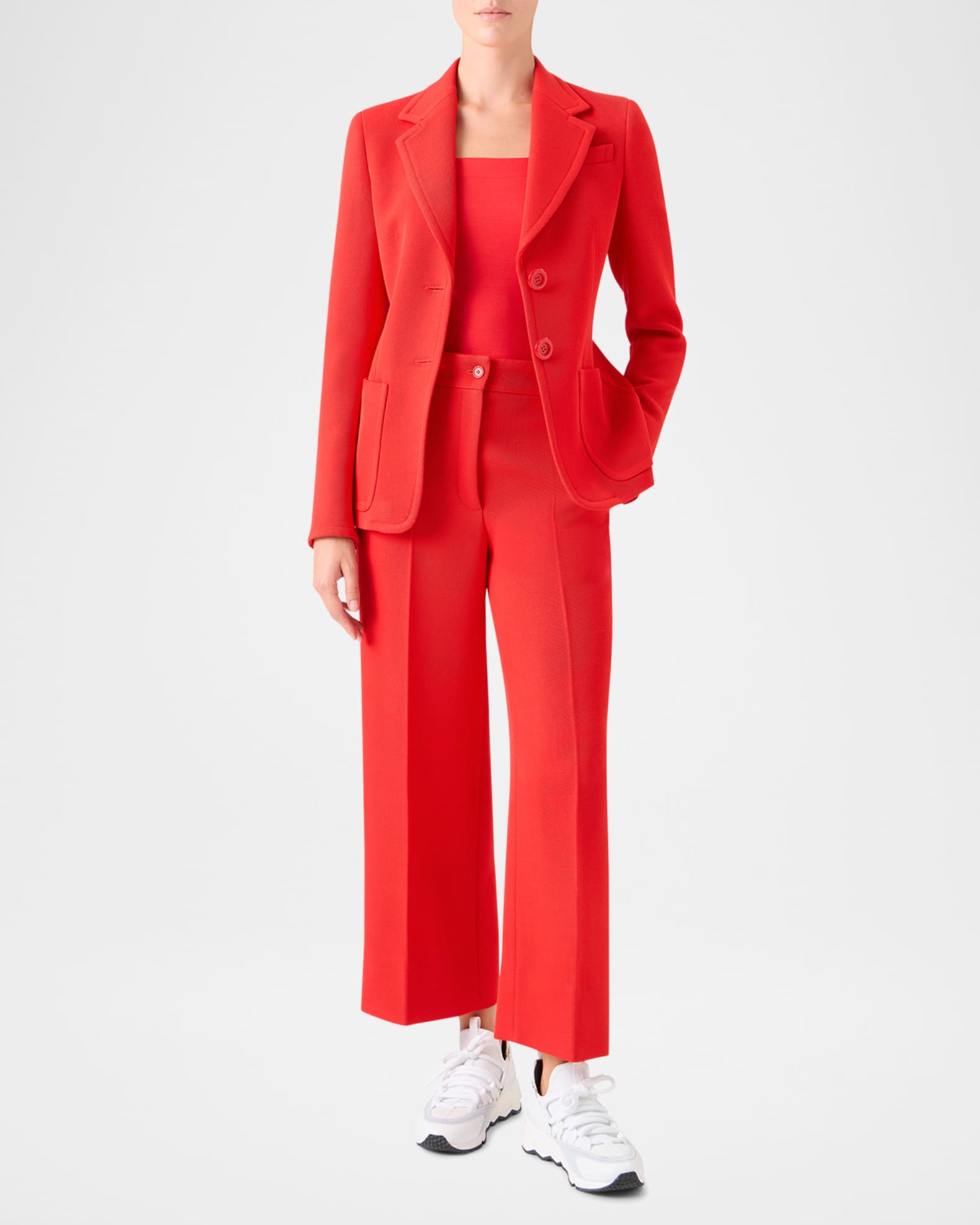 アクリス　AKRIS punto ウールジャケット Akris punto Wool Gabardine Single-Breasted Blazer | Neiman Marcus