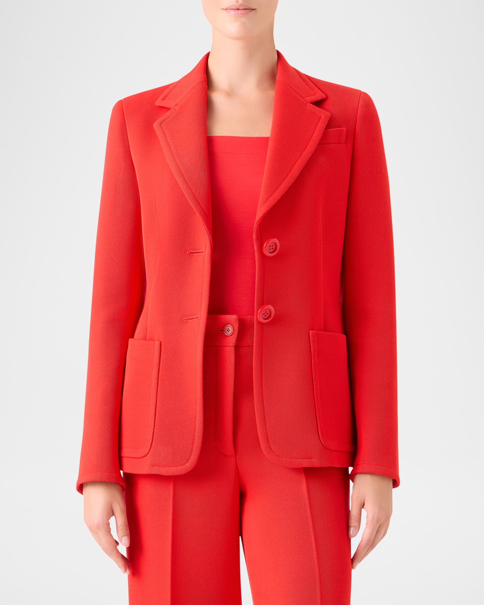 Akris punto Wool Gabardine Single-Breasted Blazer | Neiman Marcus