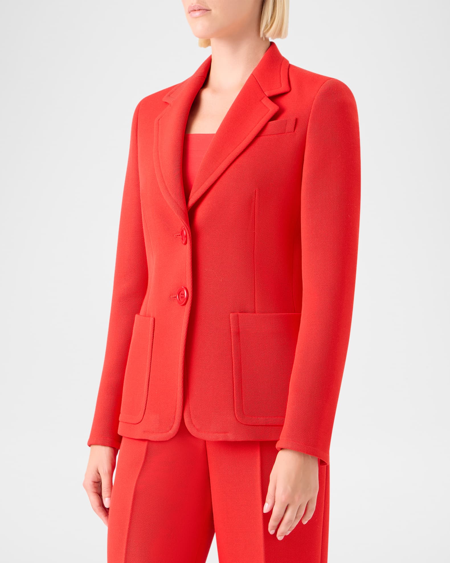 Akris punto Wool Gabardine Single-Breasted Blazer | Neiman Marcus
