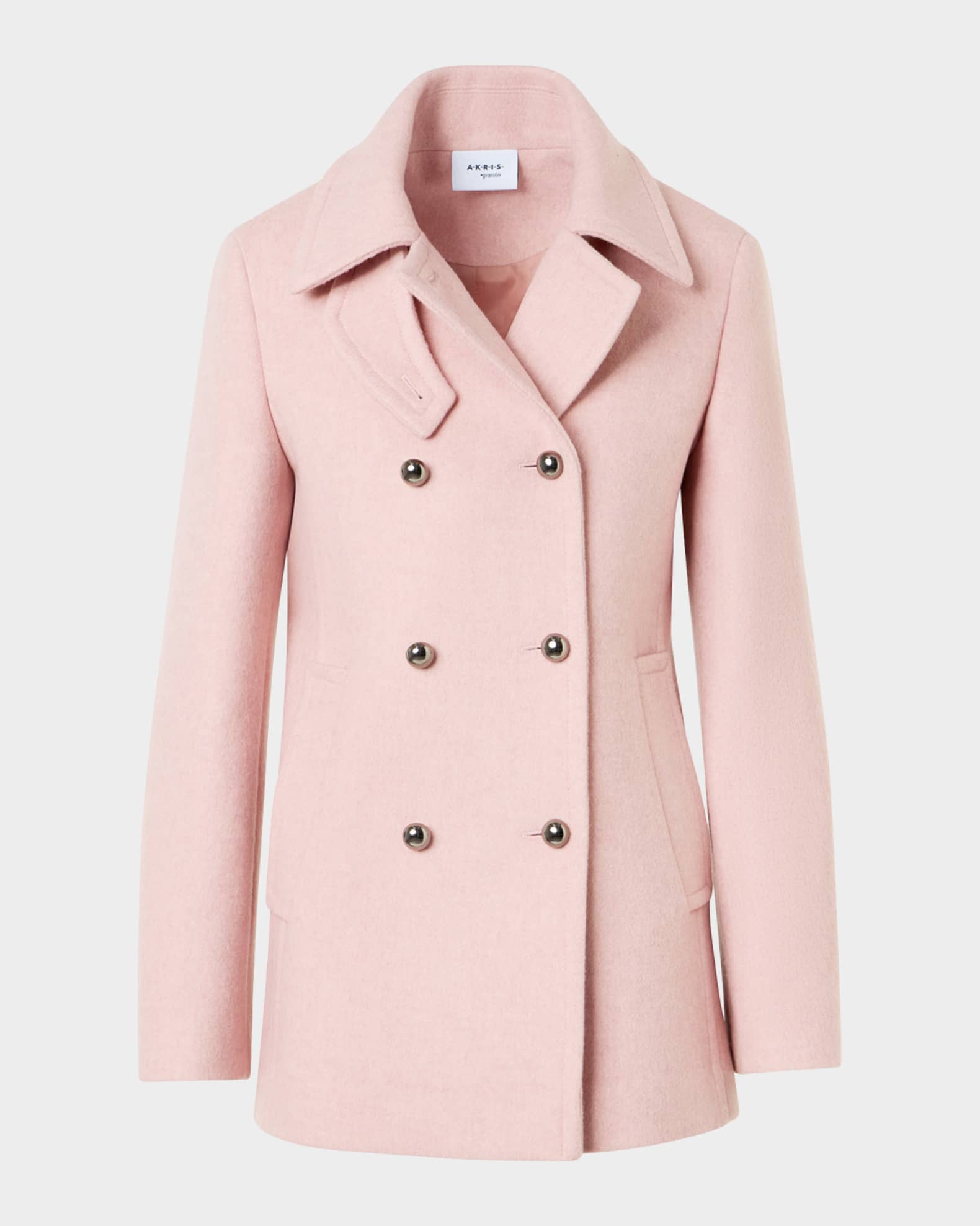 Akris punto Felted Wool Double-Breasted Peacoat | Neiman Marcus
