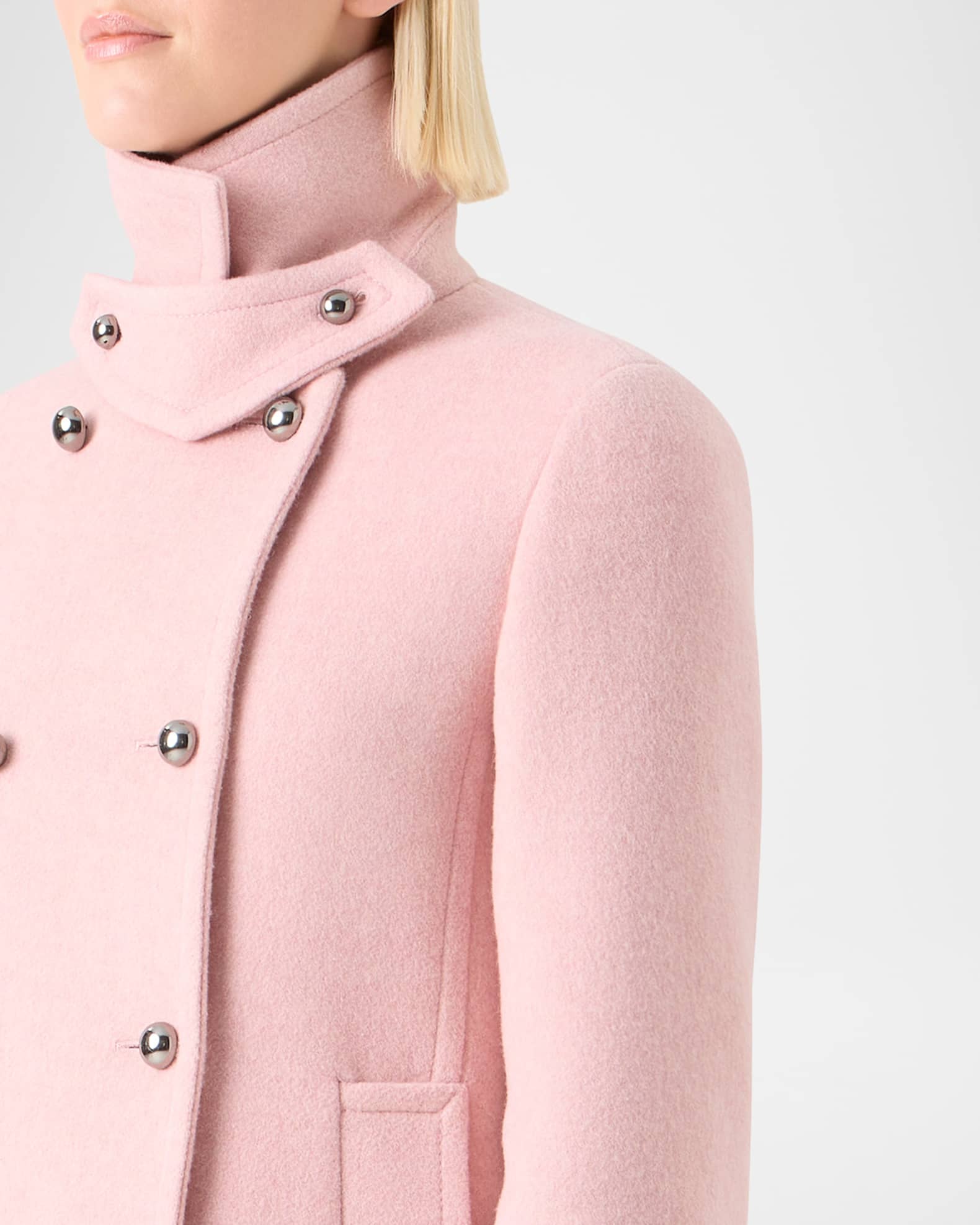 Akris punto Felted Wool Double-Breasted Peacoat | Neiman Marcus