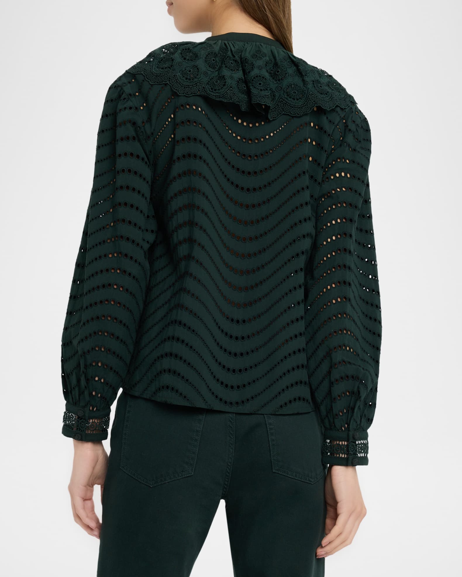 Scallop embroidered collar blouse main image 0