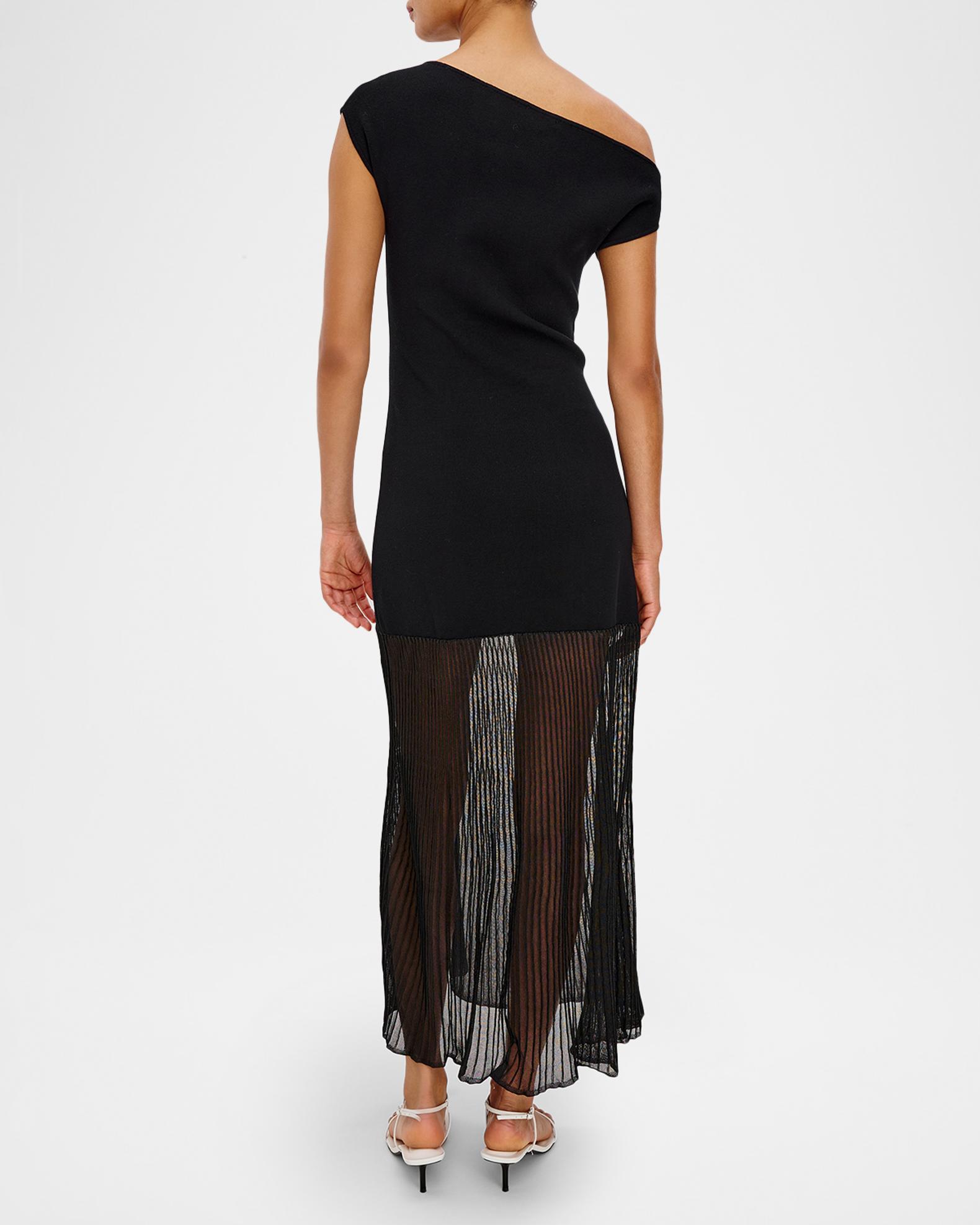 rails black one shoulder dress Rails Vinka One-Shoulder Knit Midi Dress