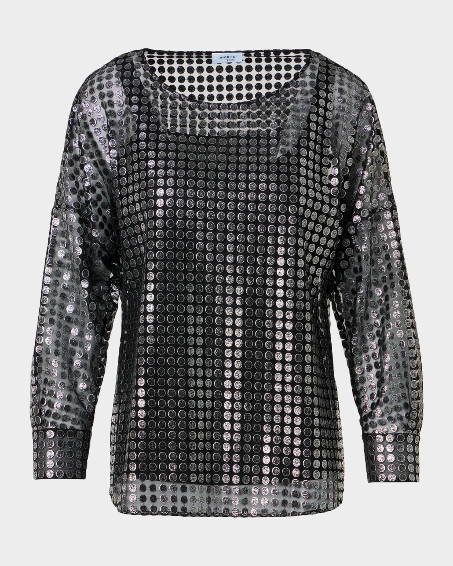 Loop-Trim Collared Blouse