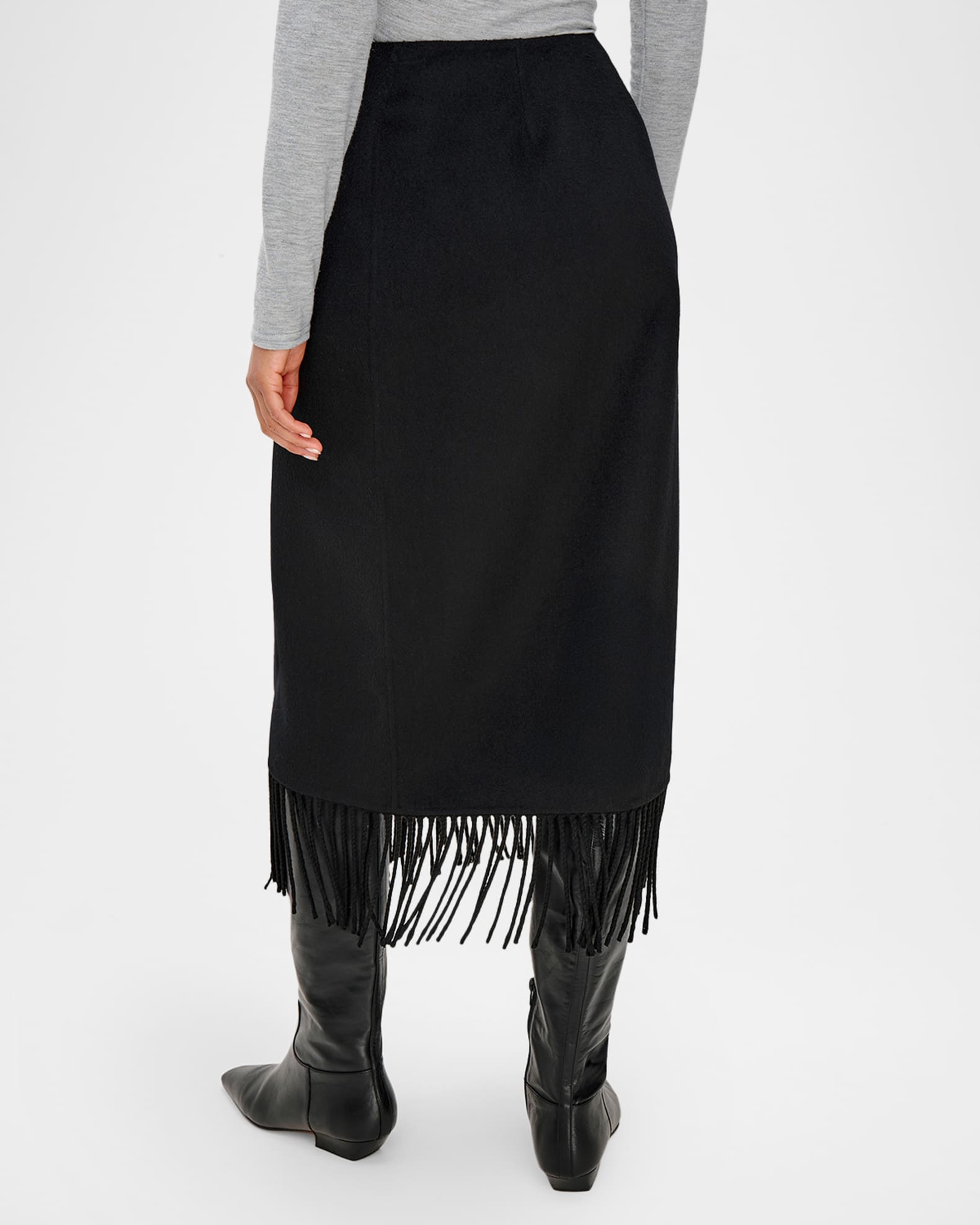 Rails Odette Fringe Wool-Blend Wrap Skirt | Neiman Marcus
