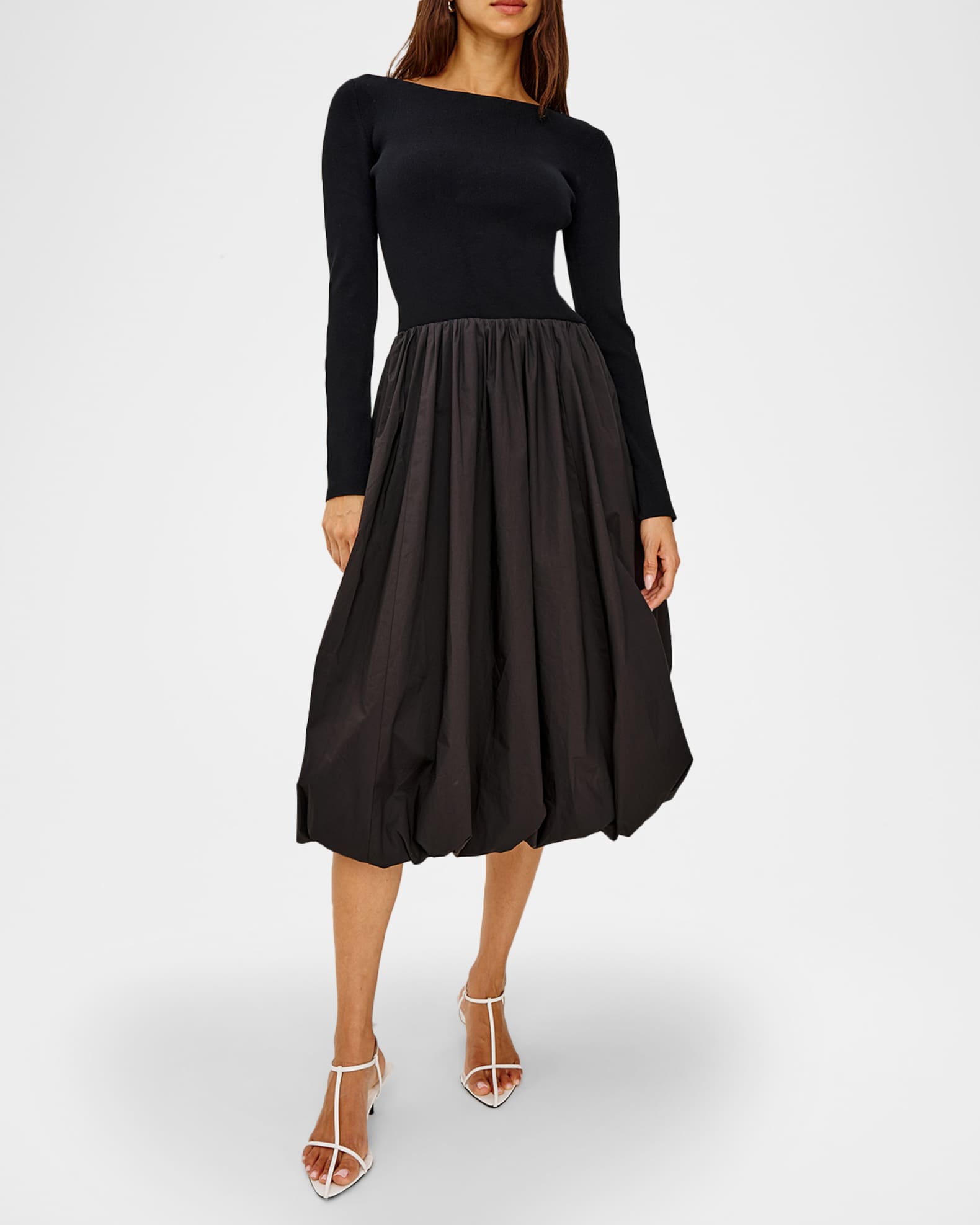 rails long sleeve dress Rails Women's Romana Bubble Midi-Dress - Black