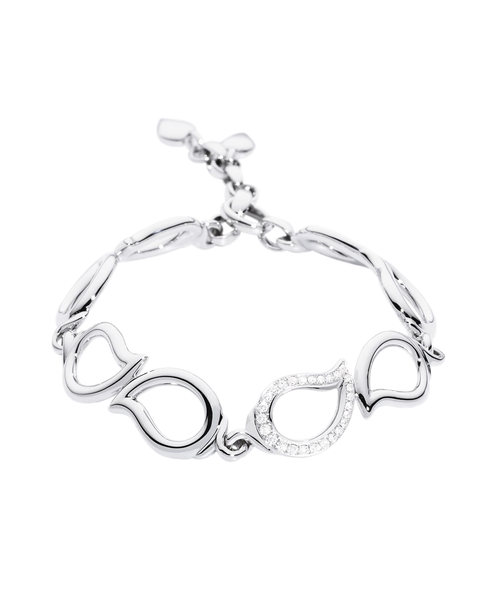 Signature 18K White Gold Diamond Bracelet 0