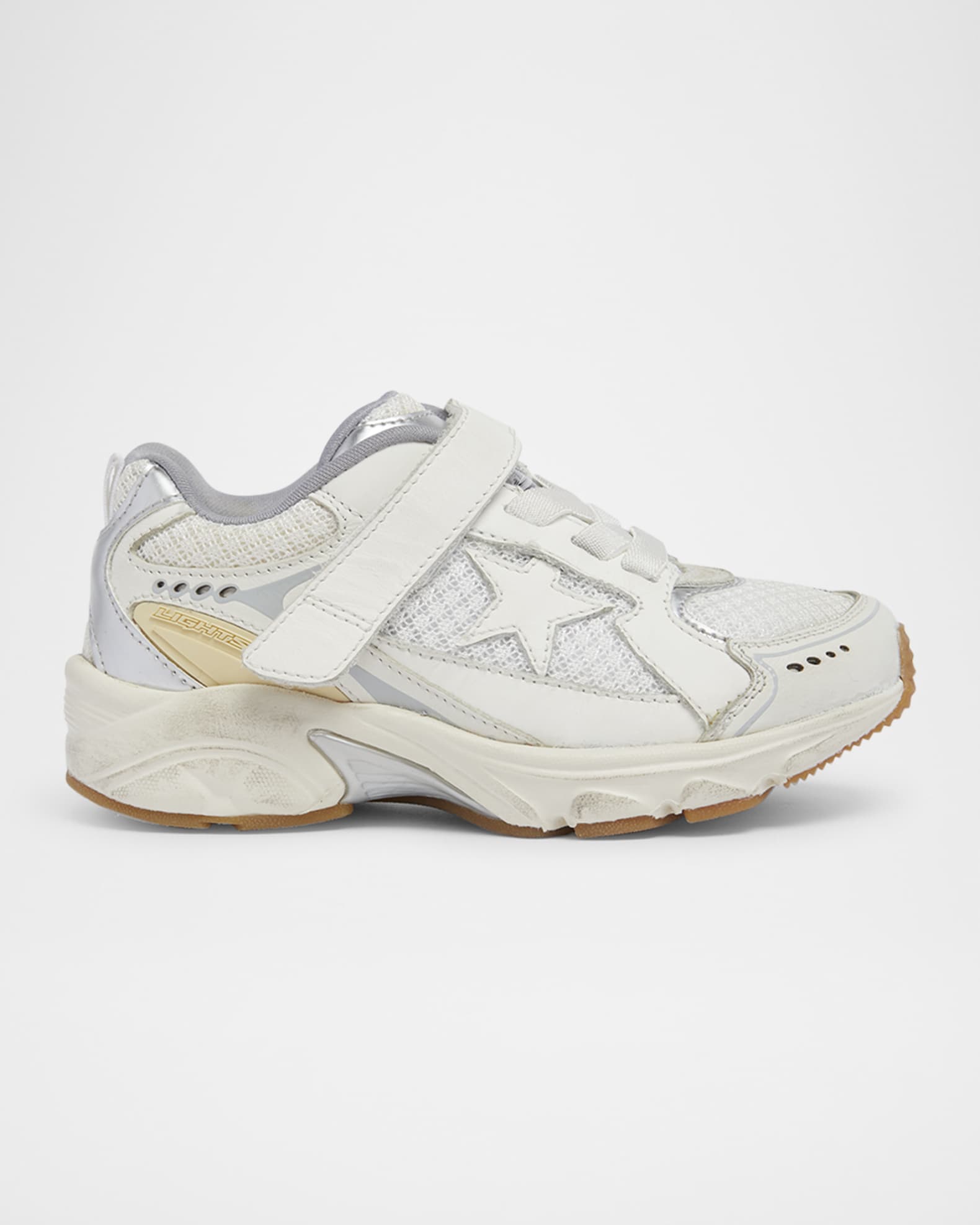 LIGHTSTAR SNEAKERS WITH BLACK CALFSKIN AND MESH UPPER AND BLACK STAR