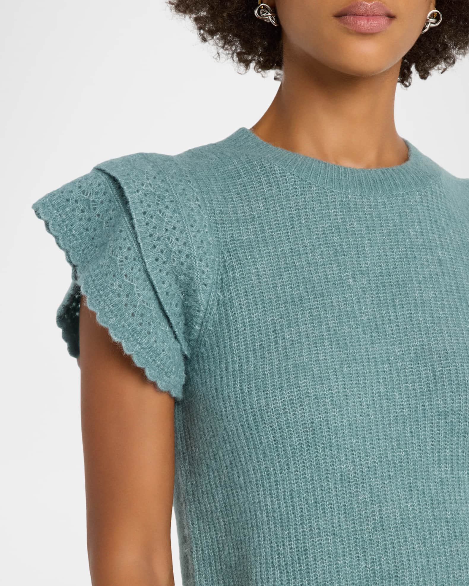Rails Stasia Ruffled Short-Sleeve Sweater | Neiman Marcus