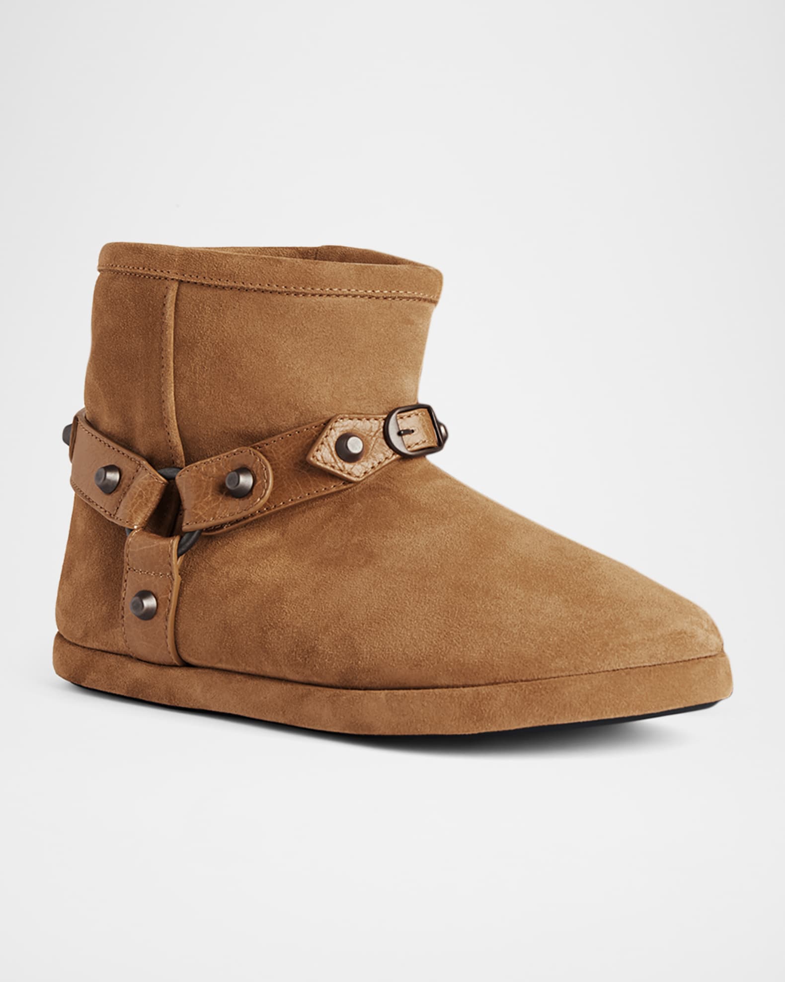 Balenciaga Alaska Soft Shearling-Lined Suede Ankle Booties