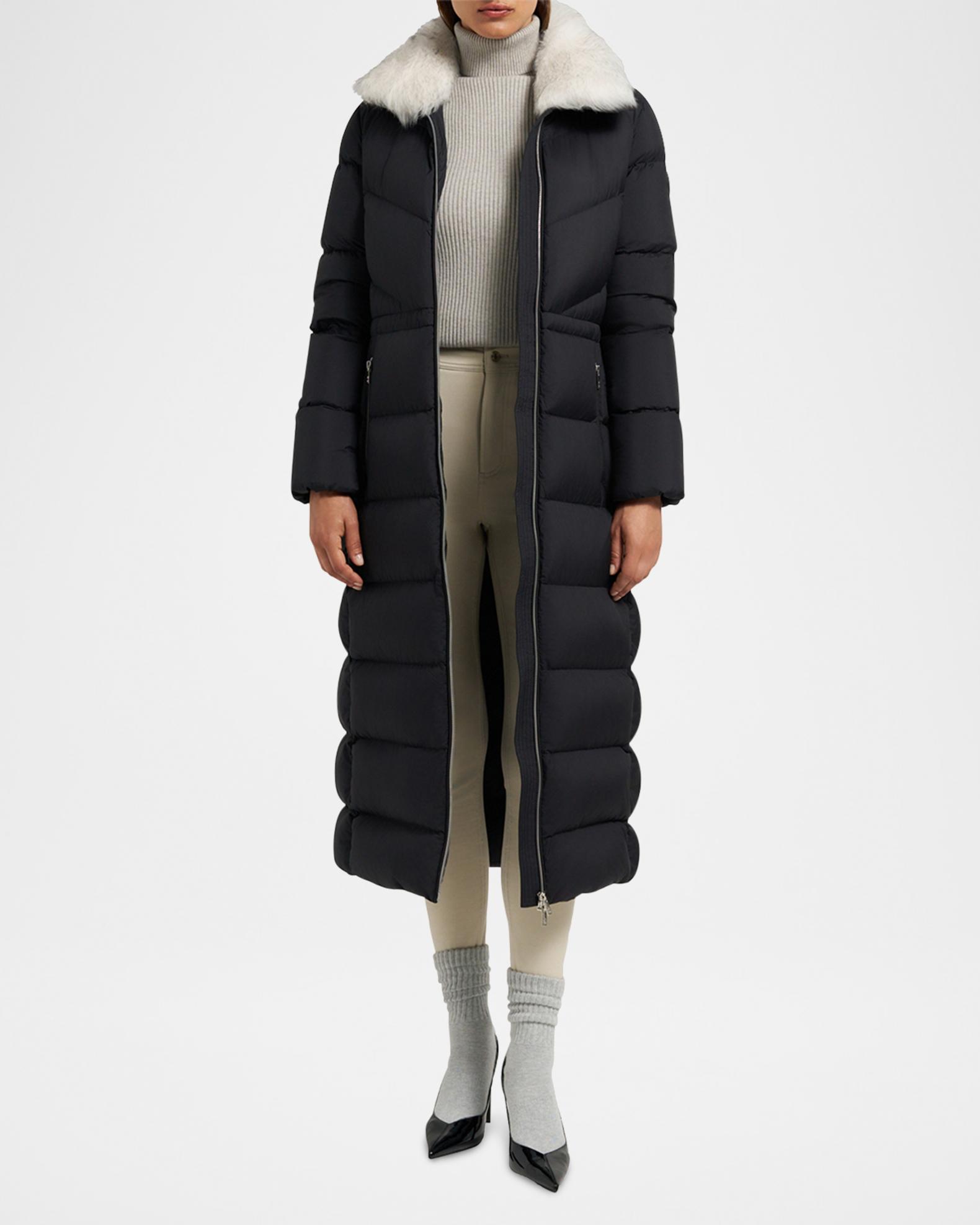 Moose Knuckles Belle Dune Long Down Puffer Jacket with Removable ...