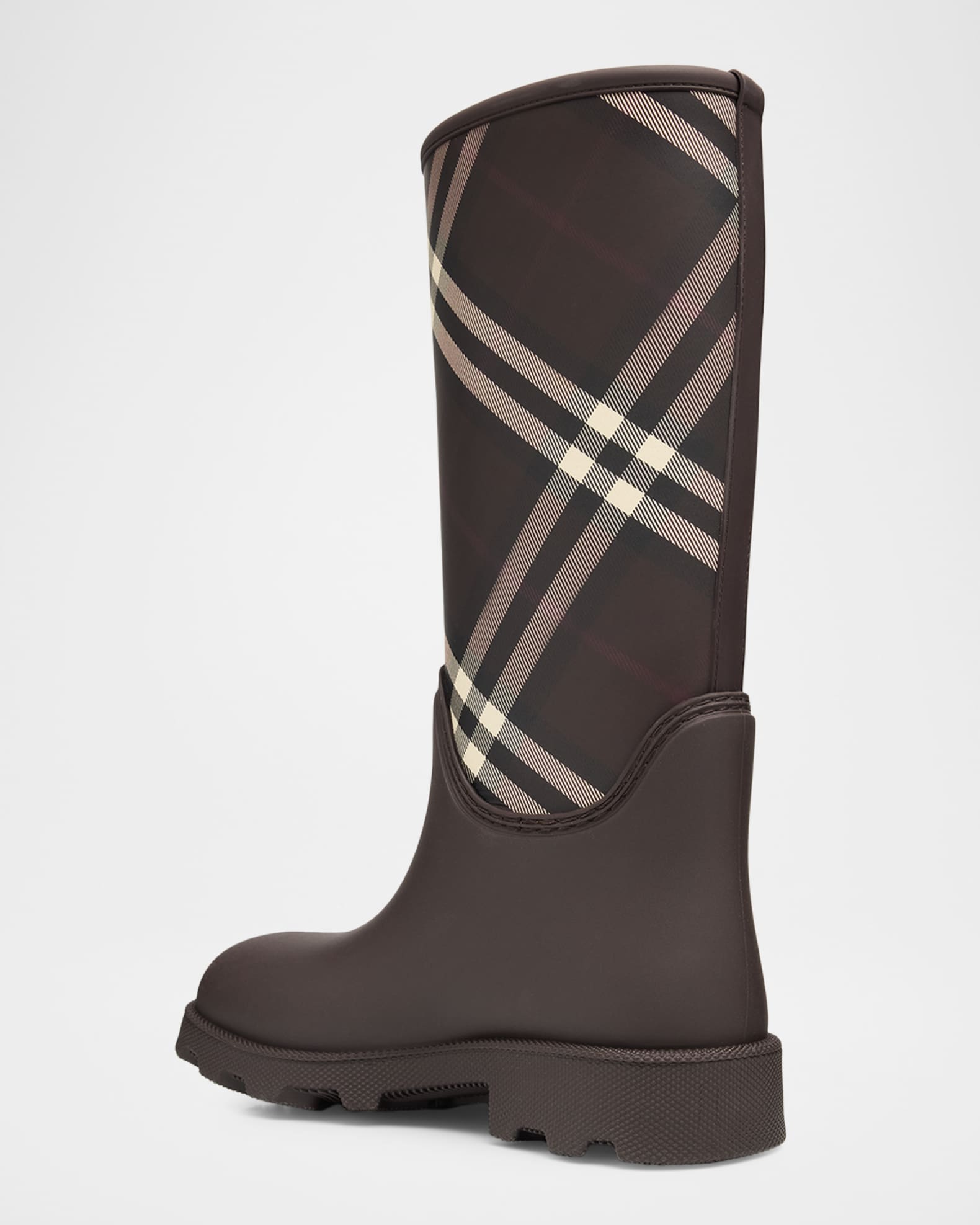 Burberry Rubber Marsh Stamp Check Rain Boots | Neiman Marcus