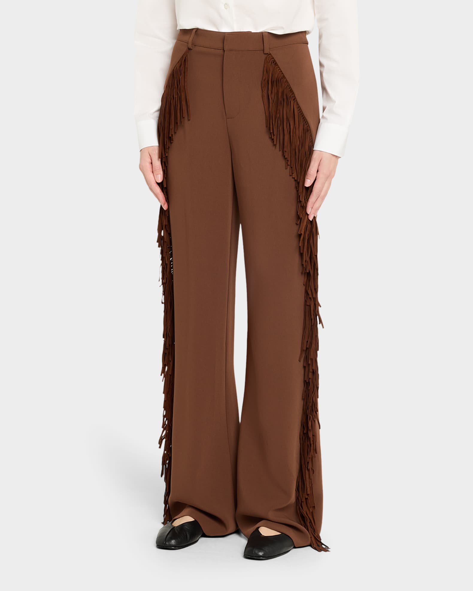 Cinq a Sept Keo Fringe-Trim Pants | Neiman Marcus
