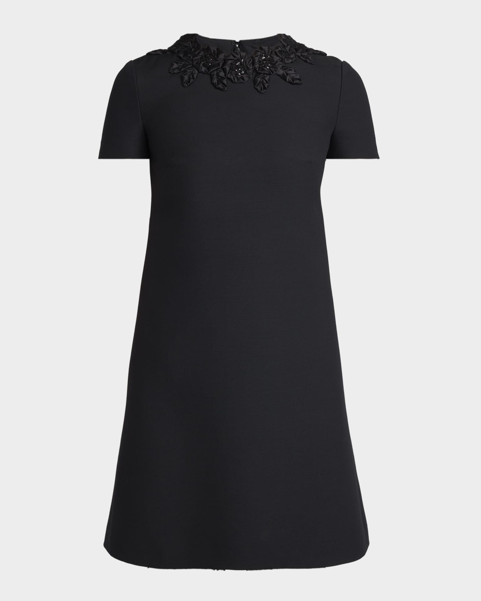 green emerald velvet dress Rose Embroidered Black Dress – Kanndie main image 1