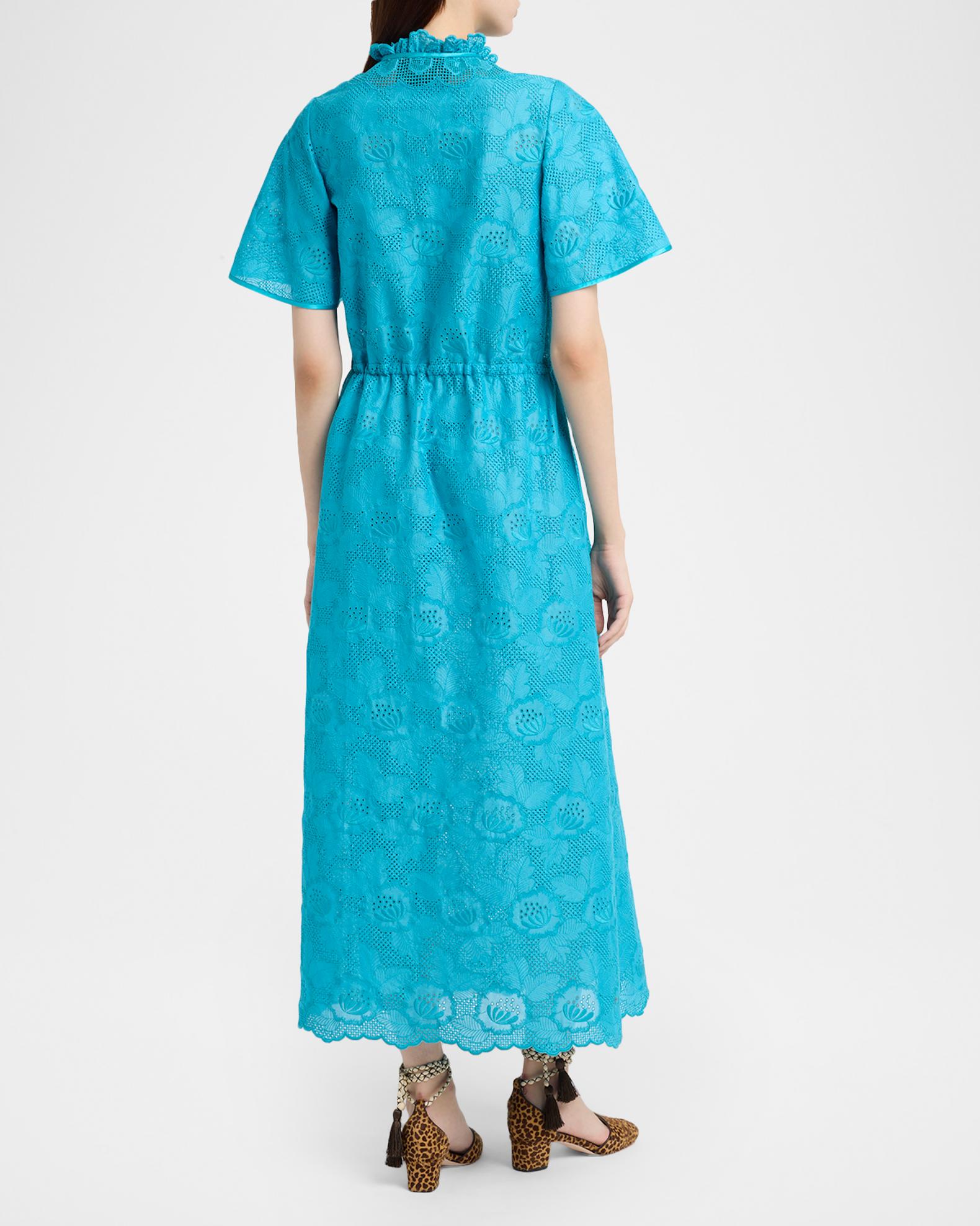 Valentino Garavani Eyelet Embroidered Cotton Drawstring Midi Dress ...