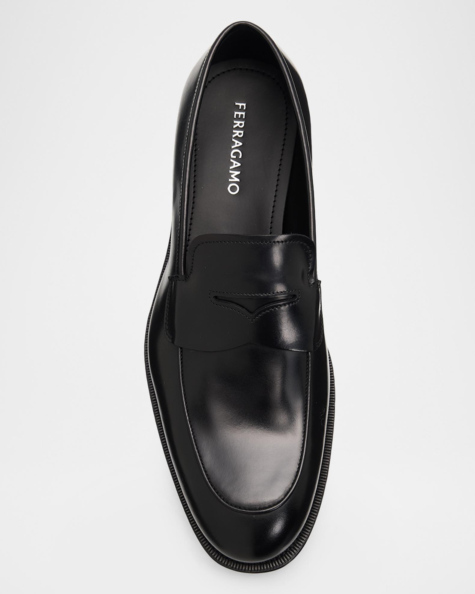 Salvatore Ferragamo Studio Mens Black Leather Penny Loafers 10.5 Italian Amazon.com | Ferragamo Penny Black Pebbled Leather Dress  main image 3