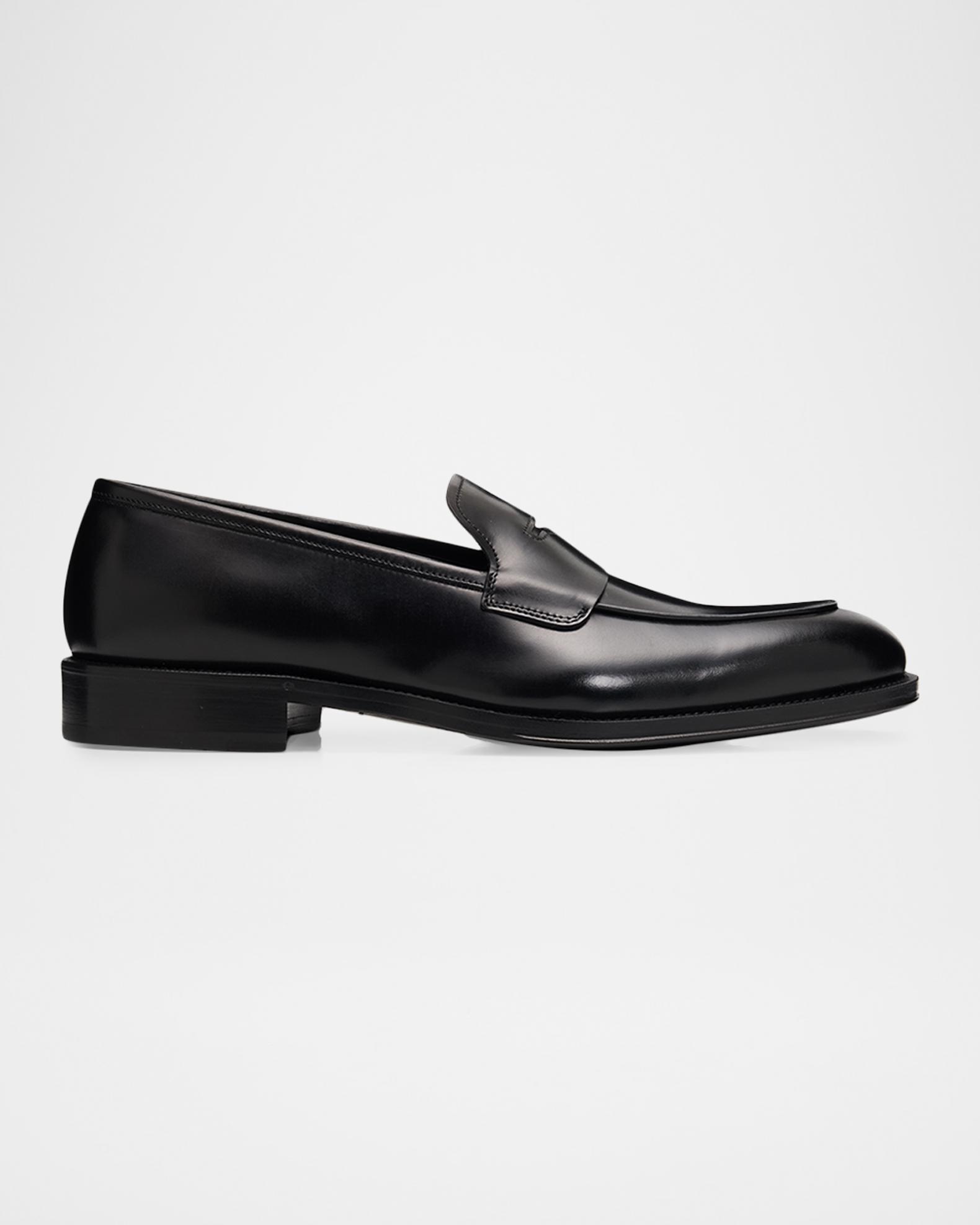 Salvatore Ferragamo Black Leather Penny Loafers Men\'s 8D Made in Italy NIB‎ Ferragamo Men main image 2