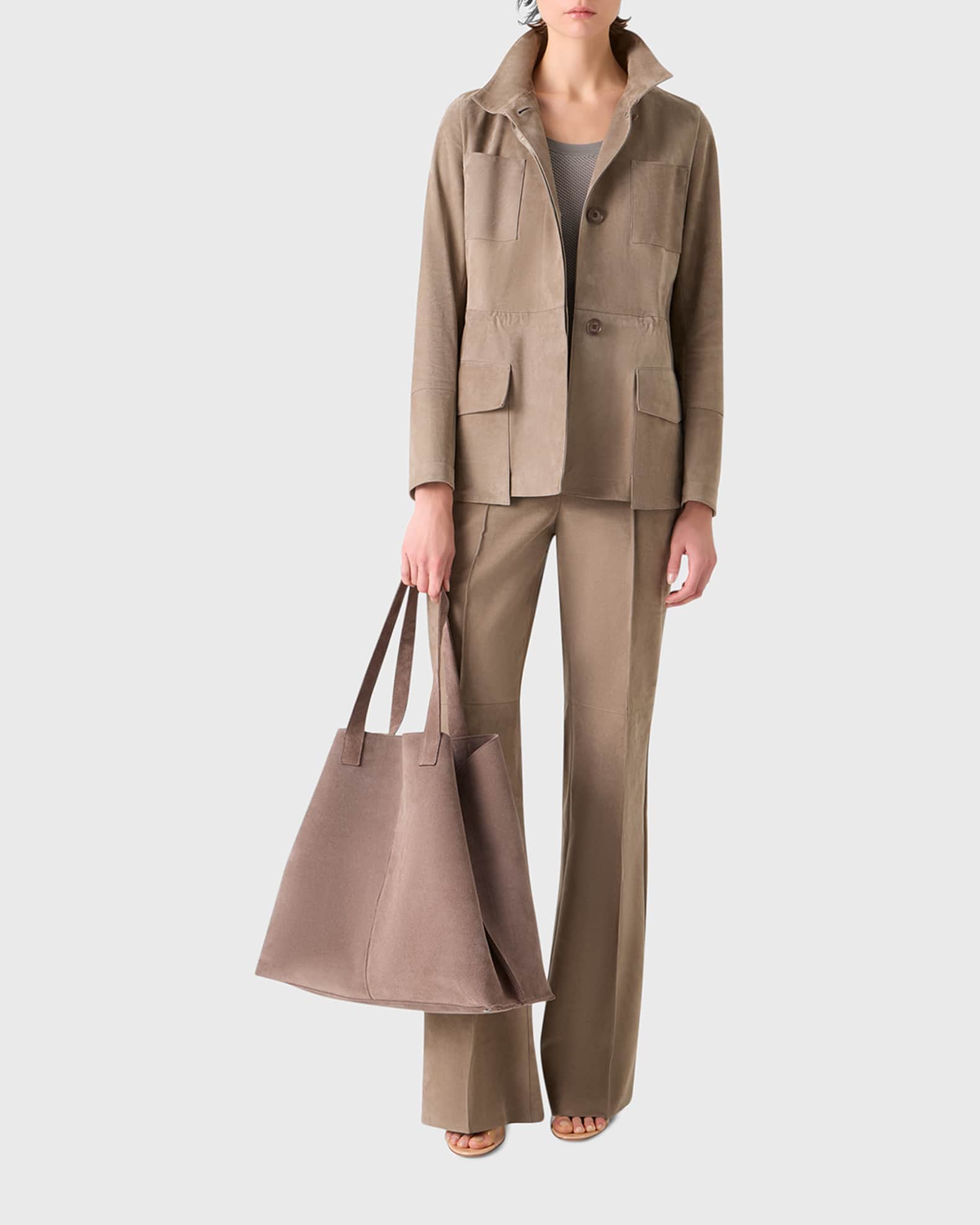 ジャケット・アウター blurhms Cotton Suede Utility Jacket Akris Chianti Suede Utility Jacket | Neiman Marcus