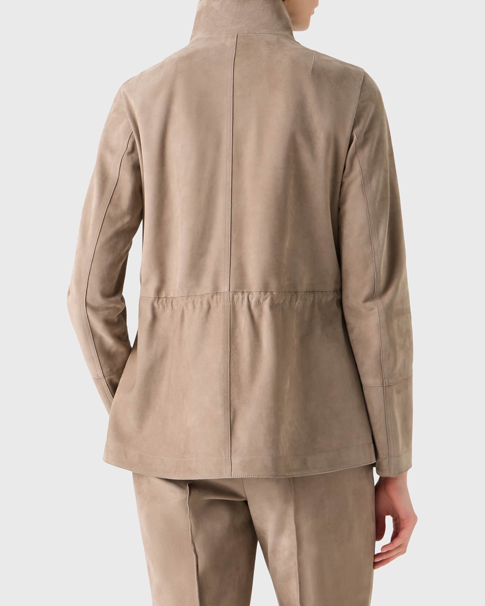 Akris Chianti Suede Utility Jacket | Neiman Marcus