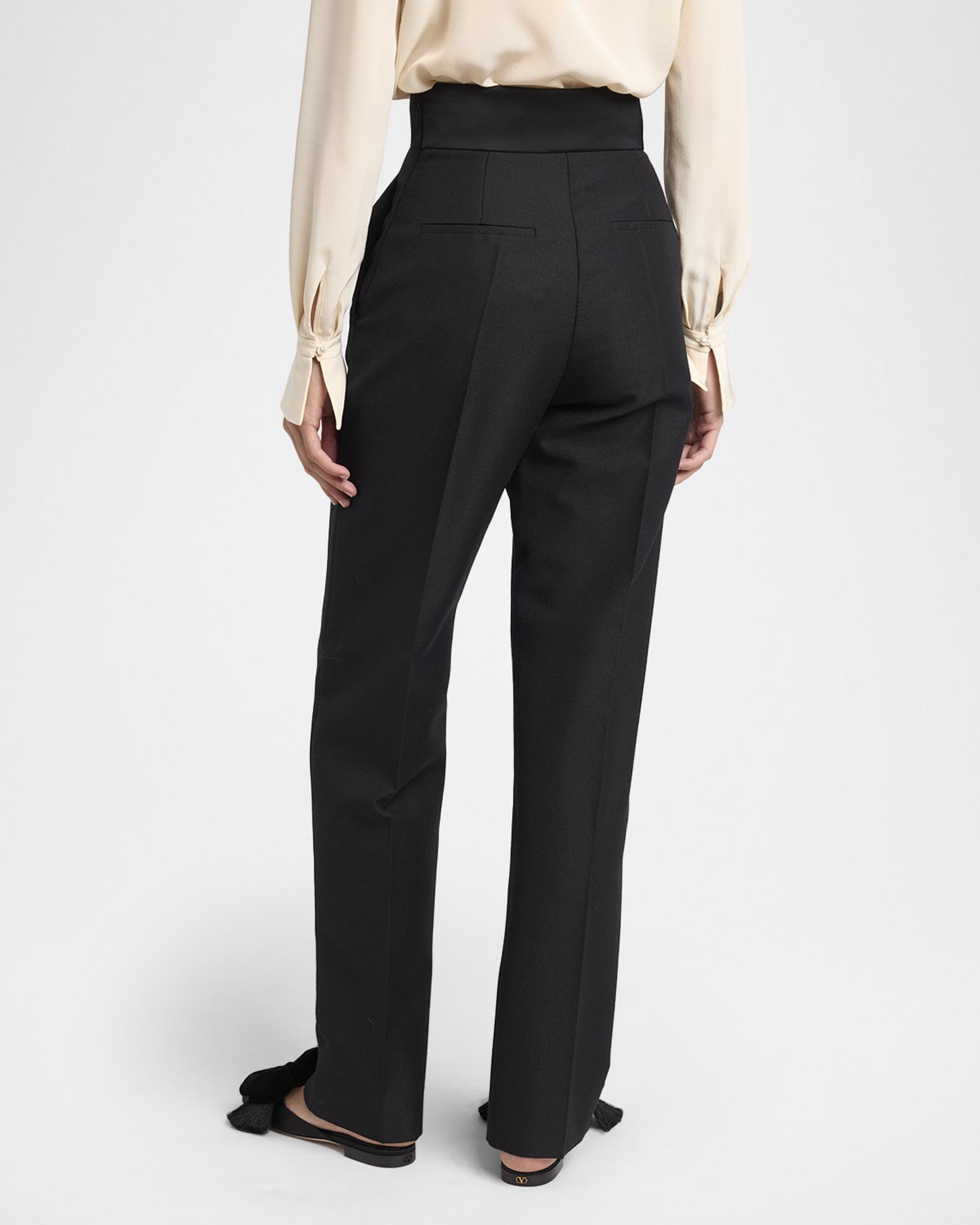 Valentino Garavani Bow High-Rise Cashmere Straight-Leg Pants