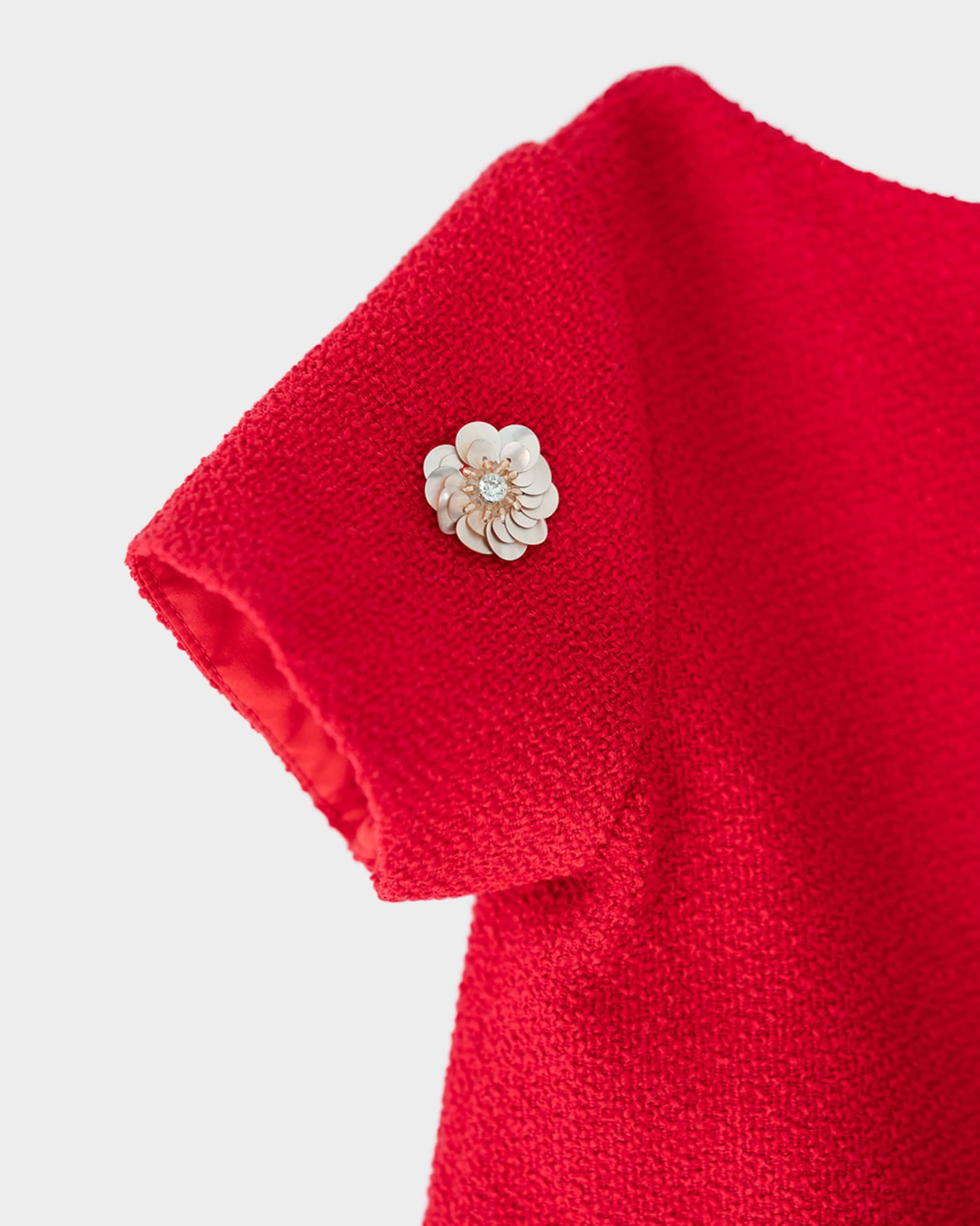 Zoe Girl's Emily Sequined Tweed Mini Shift Dress, Size 7-16