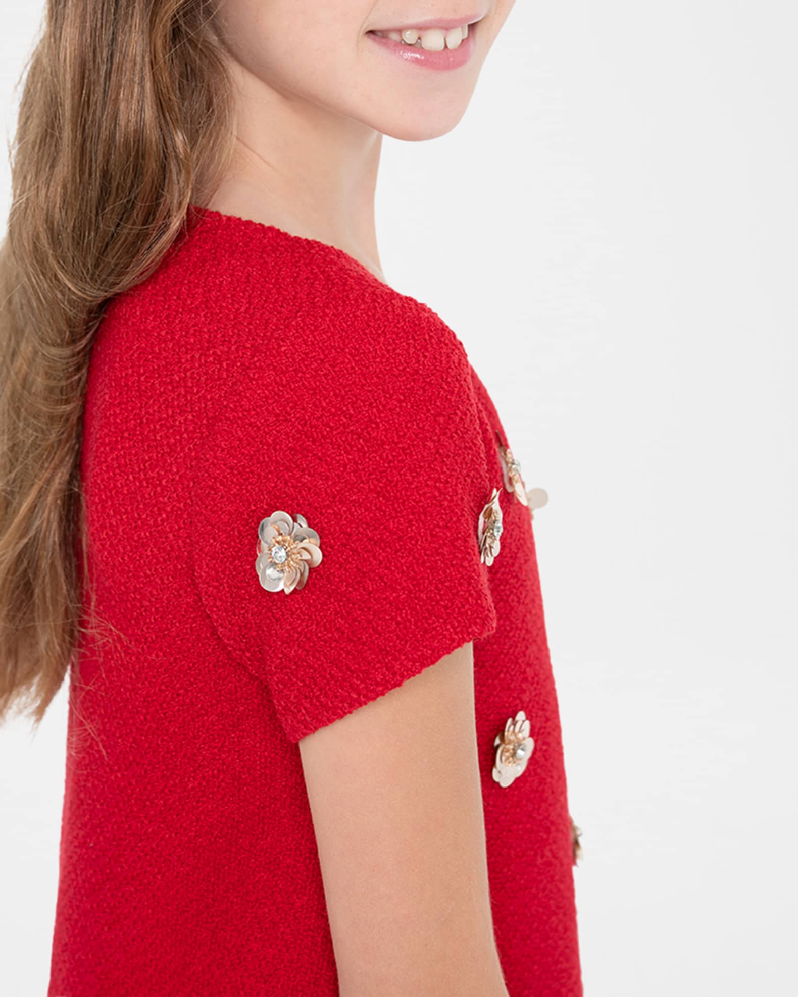 Zoe Girl's Emily Sequined Tweed Mini Shift Dress, Size 7-16