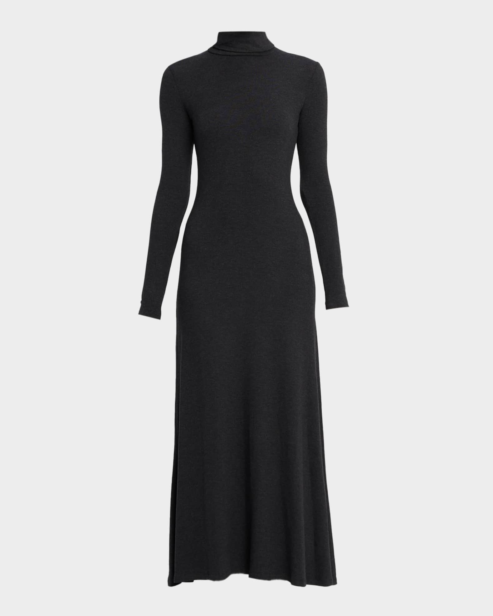 turtleneck black maxi dress Chic Basic Soft Rib Turtleneck Maxi Dress