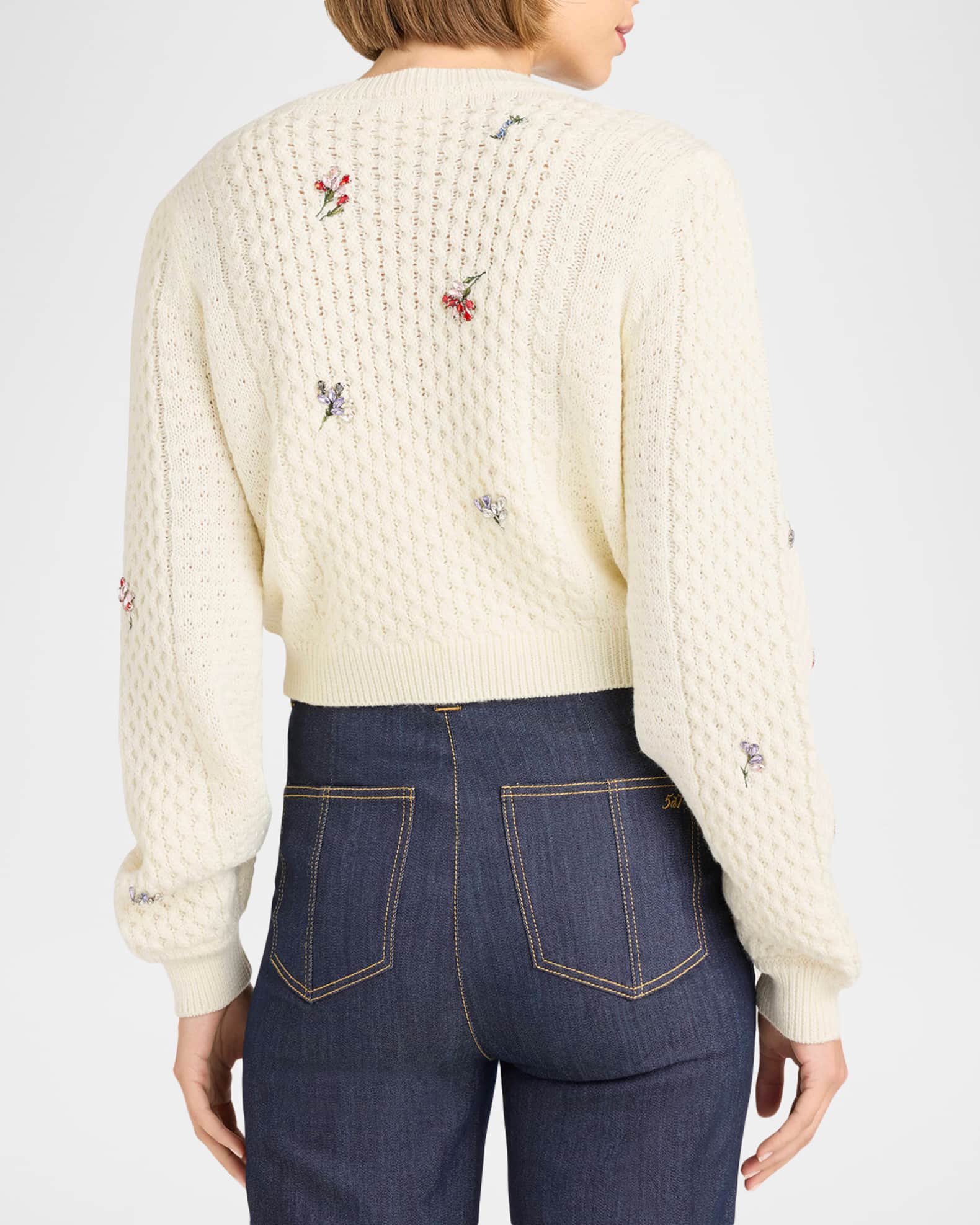 Rasa Embellished Cropped Cardigan