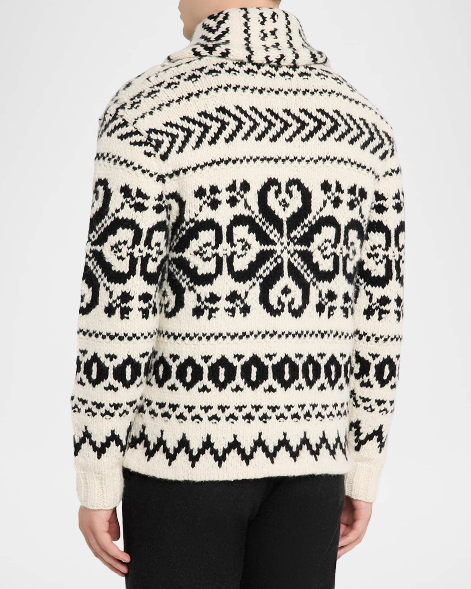 Ralph Lauren Purple Label Men's Cashmere Intarsia Fair Isle Shawl