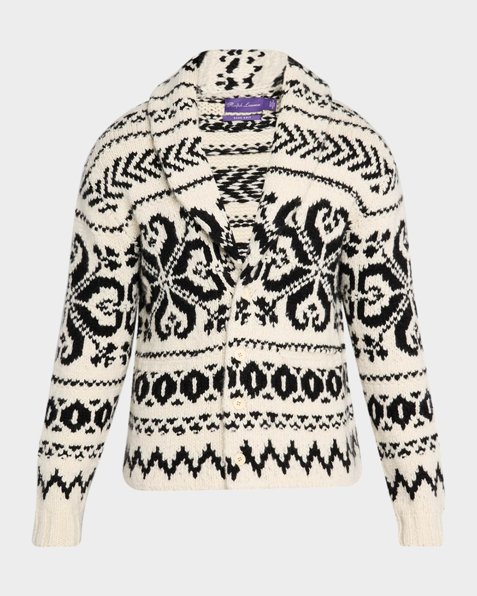 Ralph Lauren Purple Label Men's Cashmere Intarsia Fair Isle Shawl