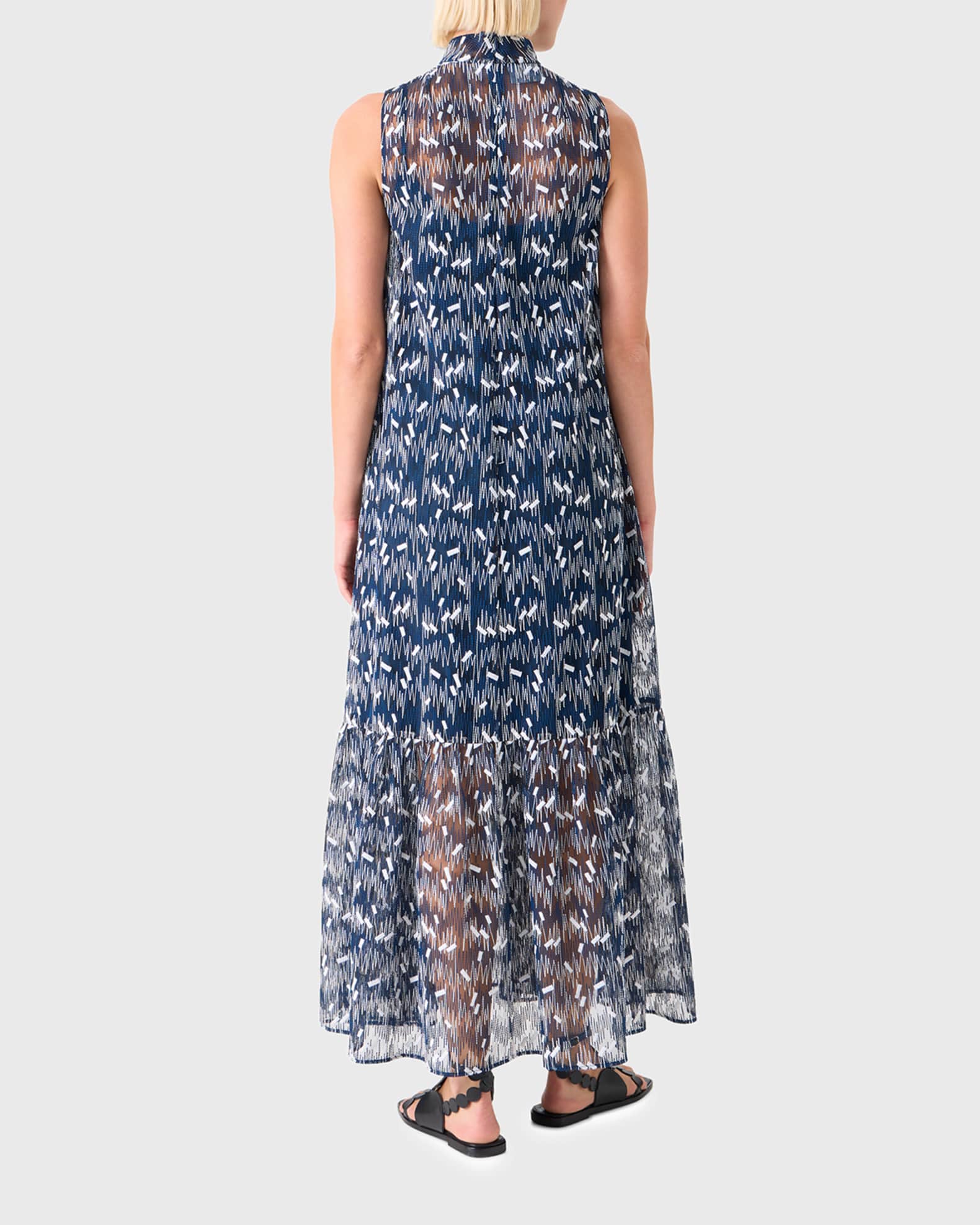 Akris punto Scribble Embroidered Tulle Sleeveless Maxi Dress Neiman — free download