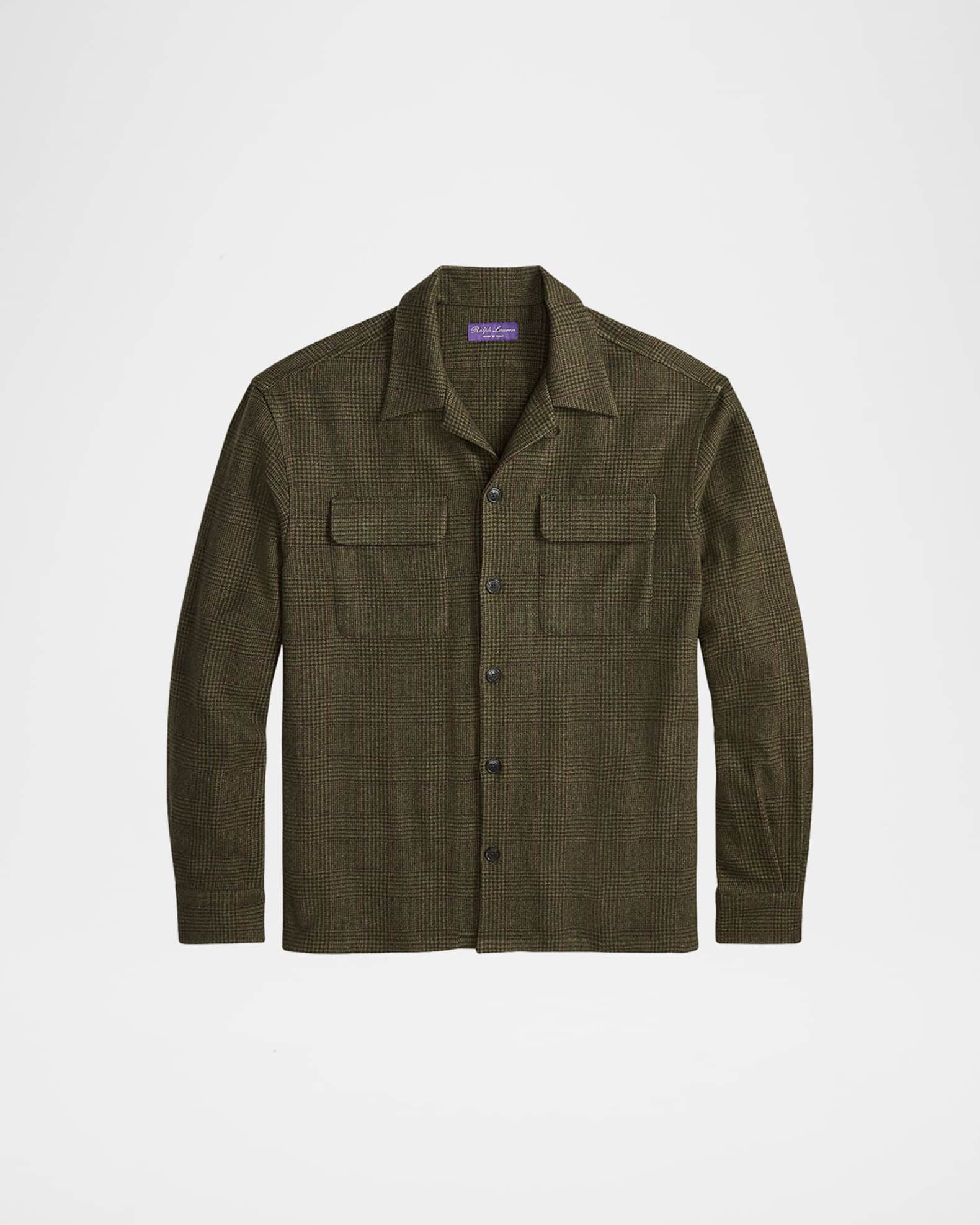 Ralph Lauren Purple Label Men's Cashmere Glen Plaid Overshirt