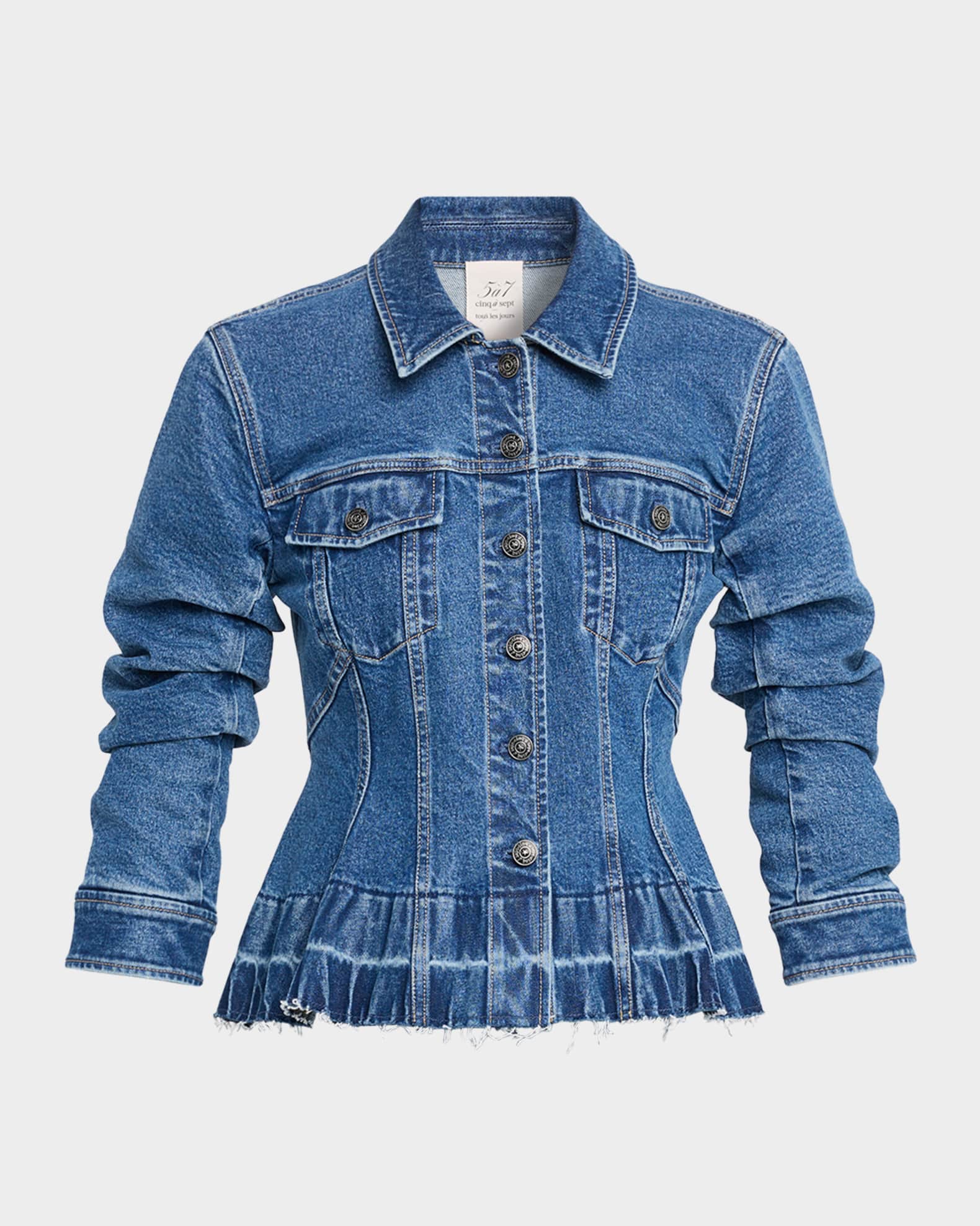 Cinq a Sept Gina Cinched Denim Jacket | Neiman Marcus