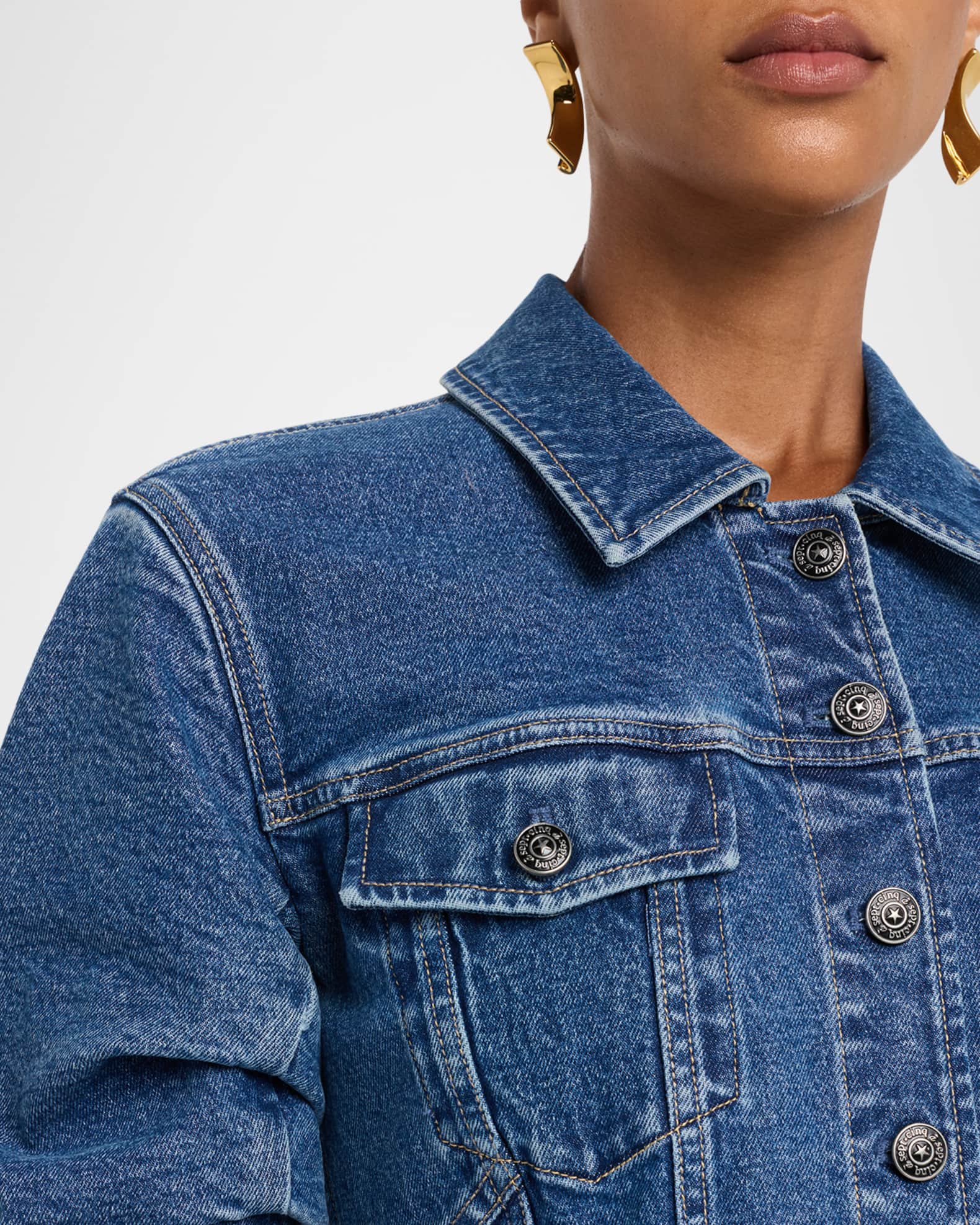 Cinq a Sept Gina Cinched Denim Jacket | Neiman Marcus