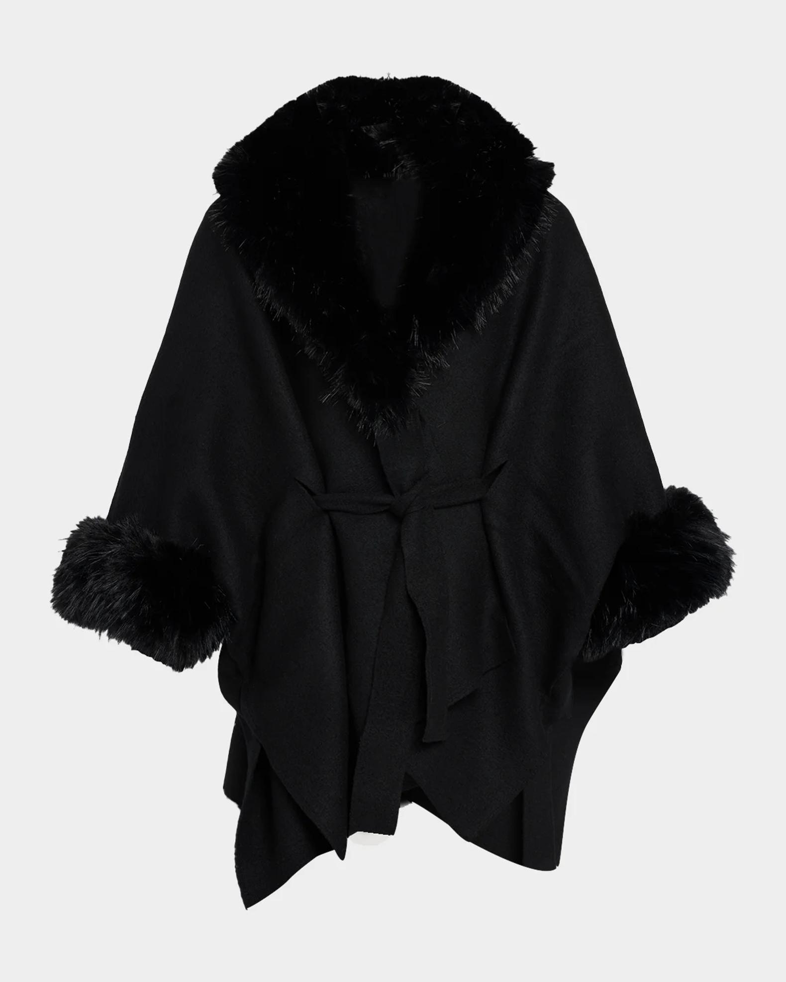 ALICE + OLIVIA Joanne Faux-Fur Trim Wool Sweater Coat | Neiman Marcus