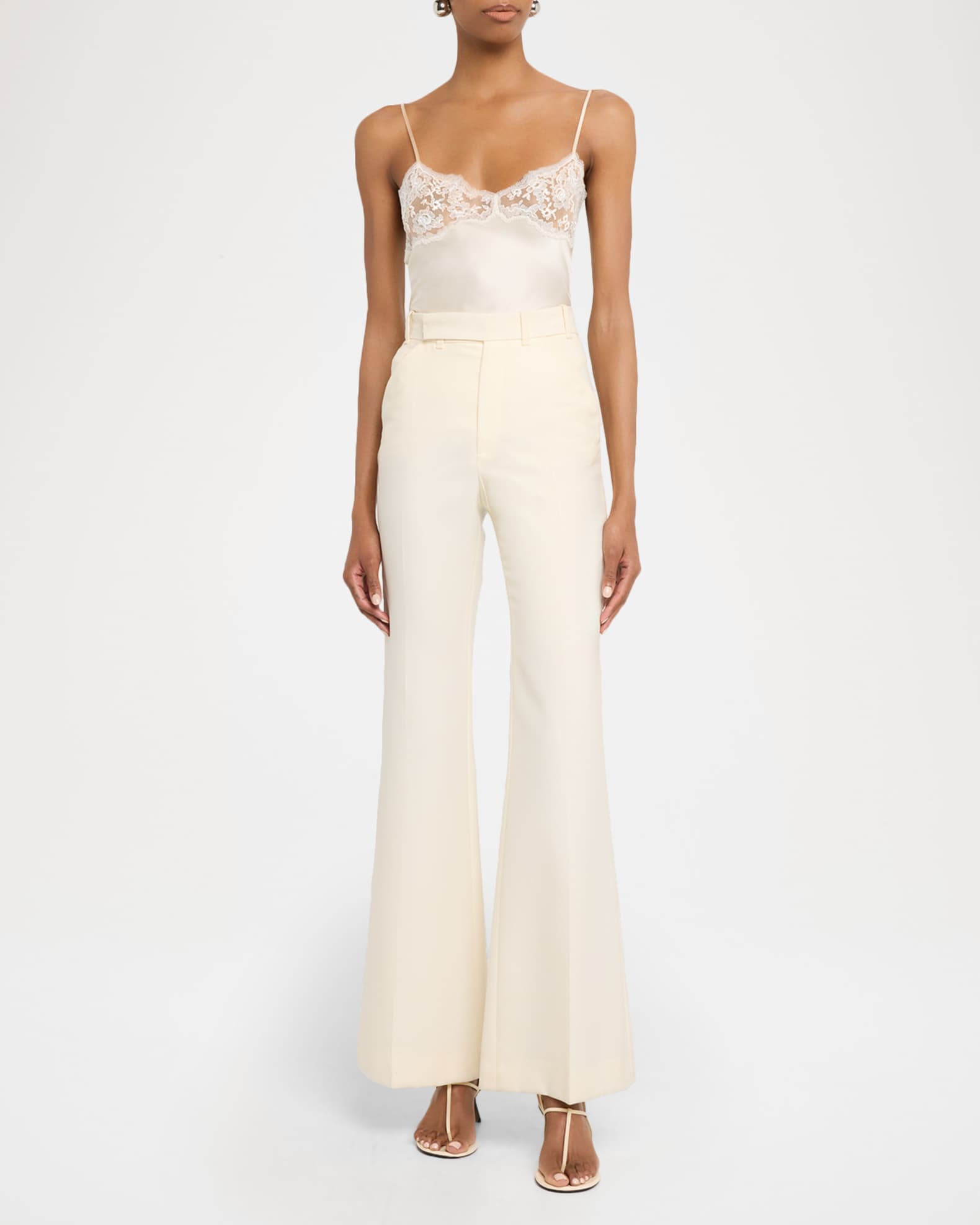 Florence Lace Trim Satin Top