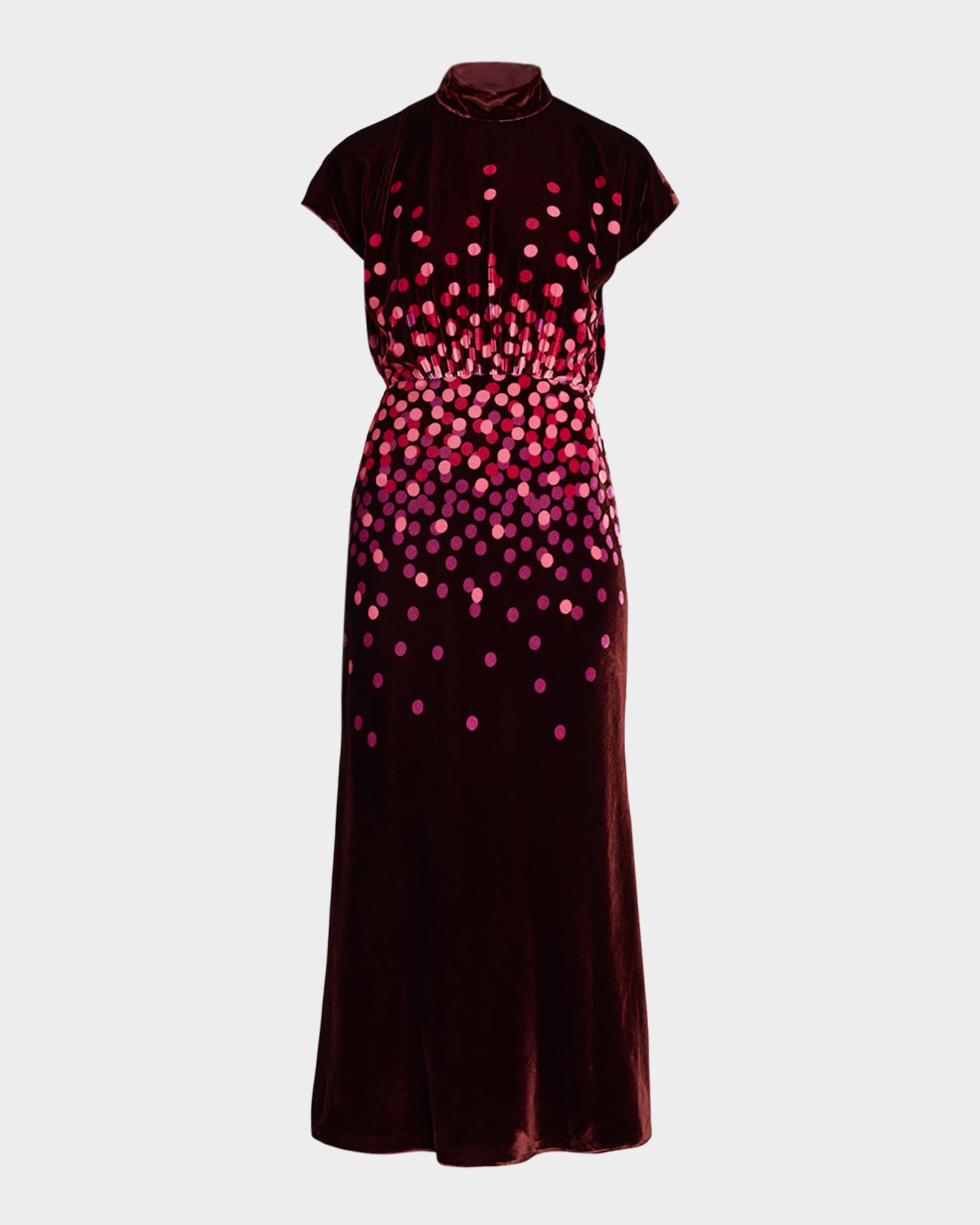 saloni velvet dress Camille Bows Saloni Camille Bow-embellished Velvet Gown