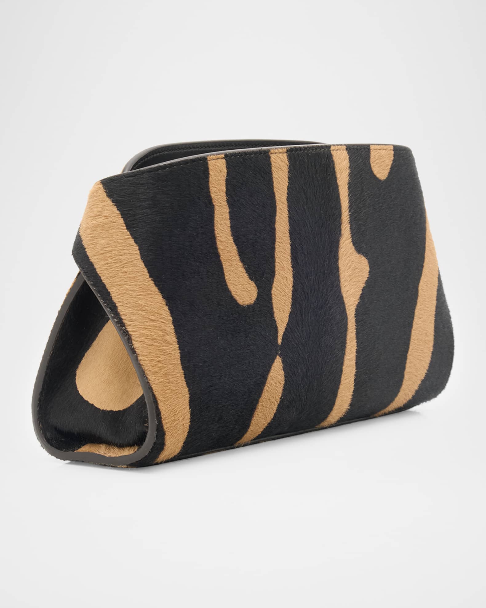 Ferragamo Hug Zebra-Print Calf Hair Shoulder Bag | Neiman Marcus